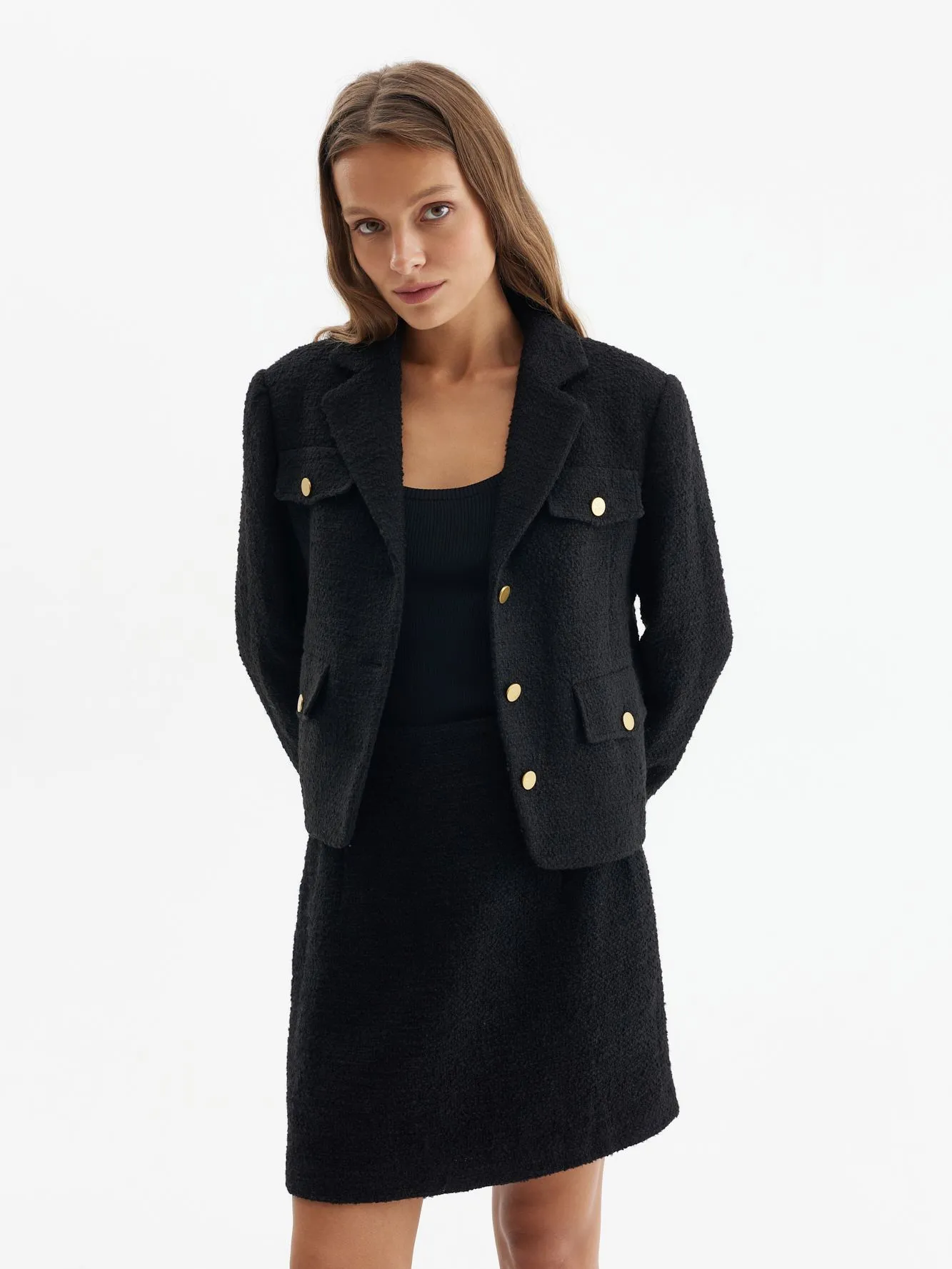 Жакет из твида с добавлением шерсти