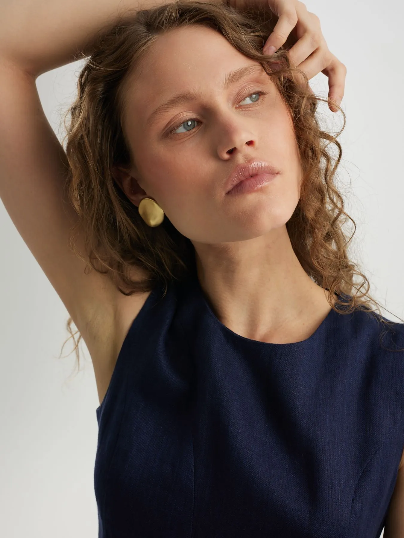 Платье миди из 100% льна