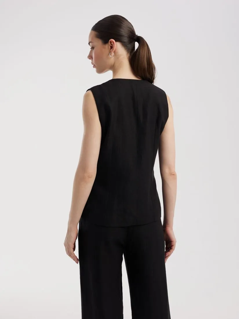 Жилет из льна и лиоцелла