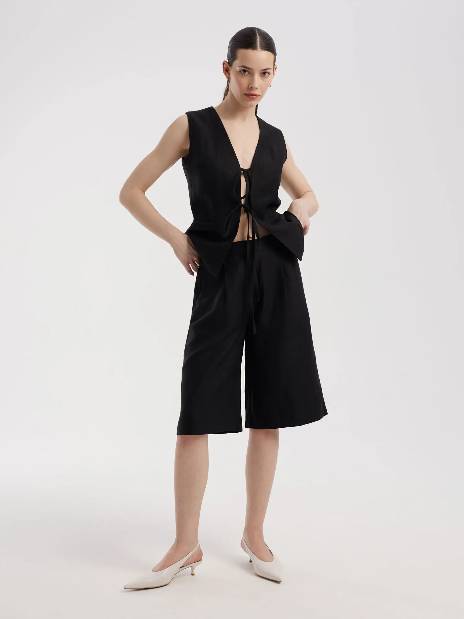 Шорты из льна и лиоцелла