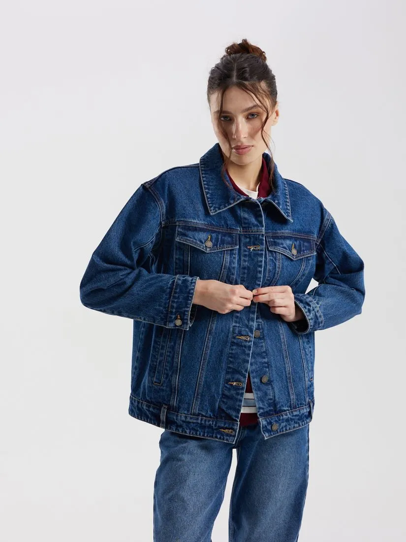 Джинсовая куртка свободного силуэта pure denim