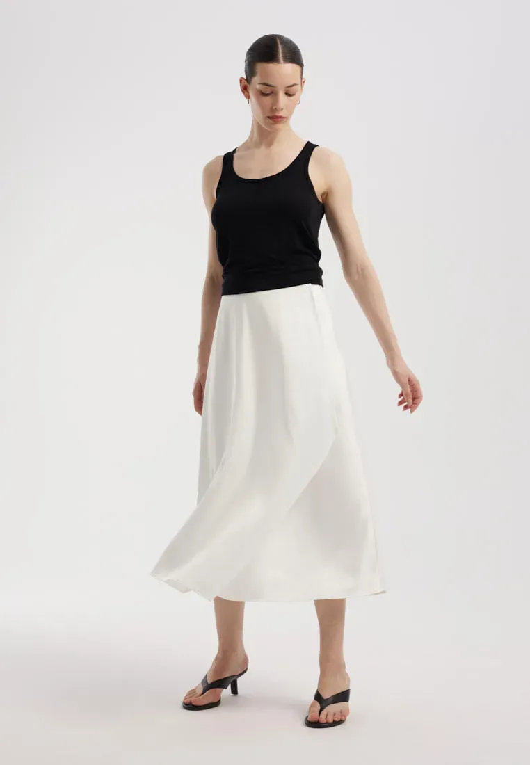 Атласная юбка с драпировкой