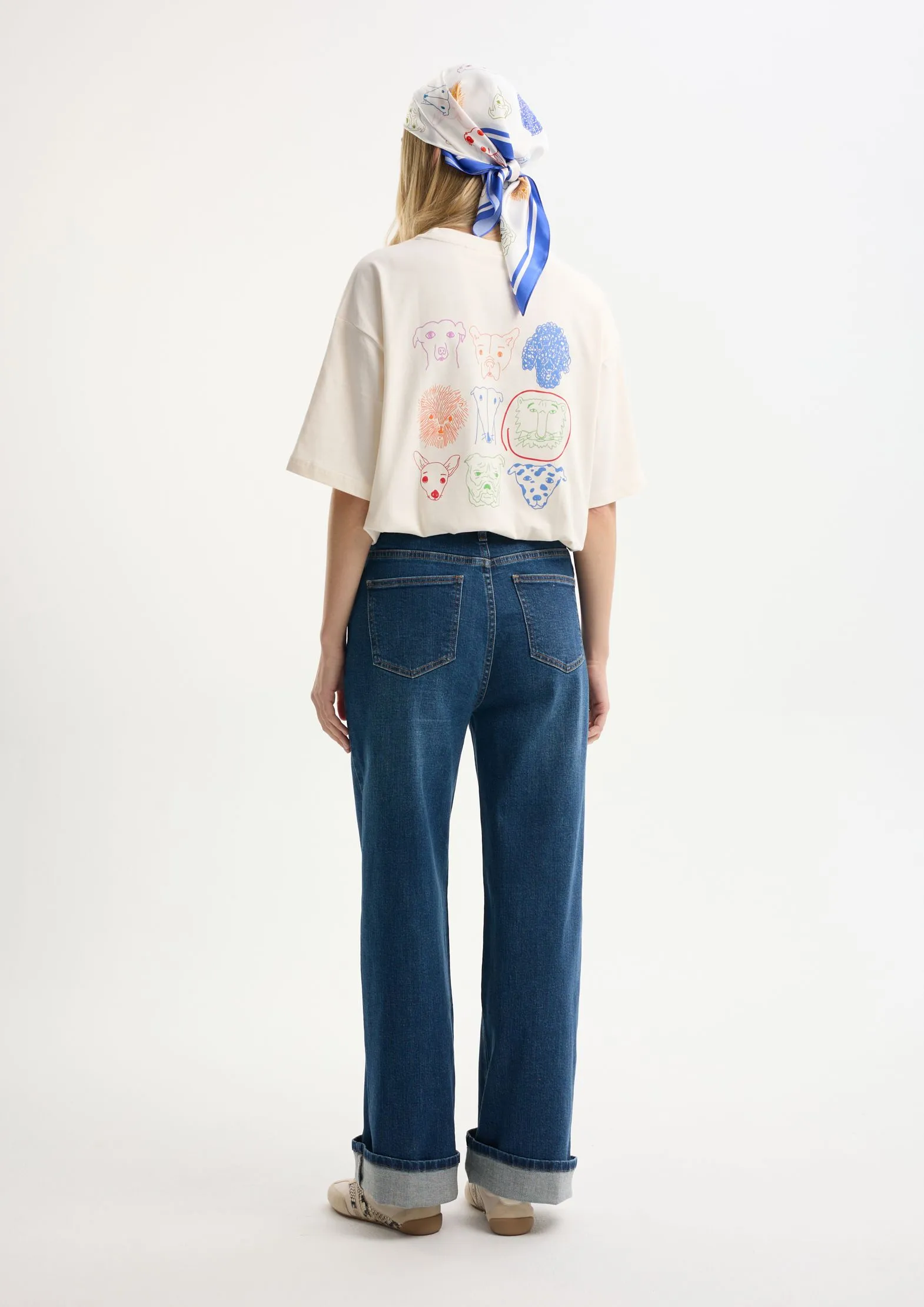 Джинсы wide leg с эффектом стирки
