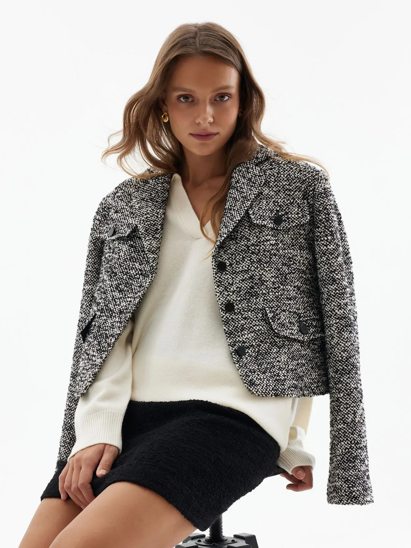 Жакет из твида с добавлением шерсти