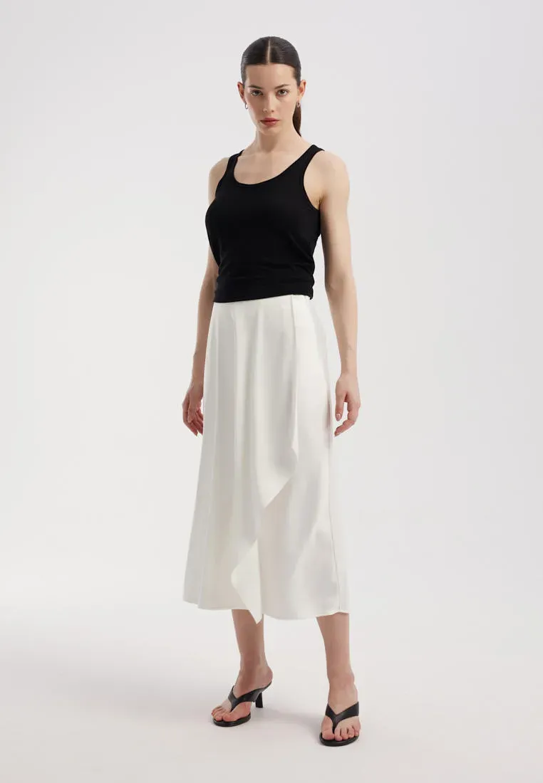 Атласная юбка с драпировкой