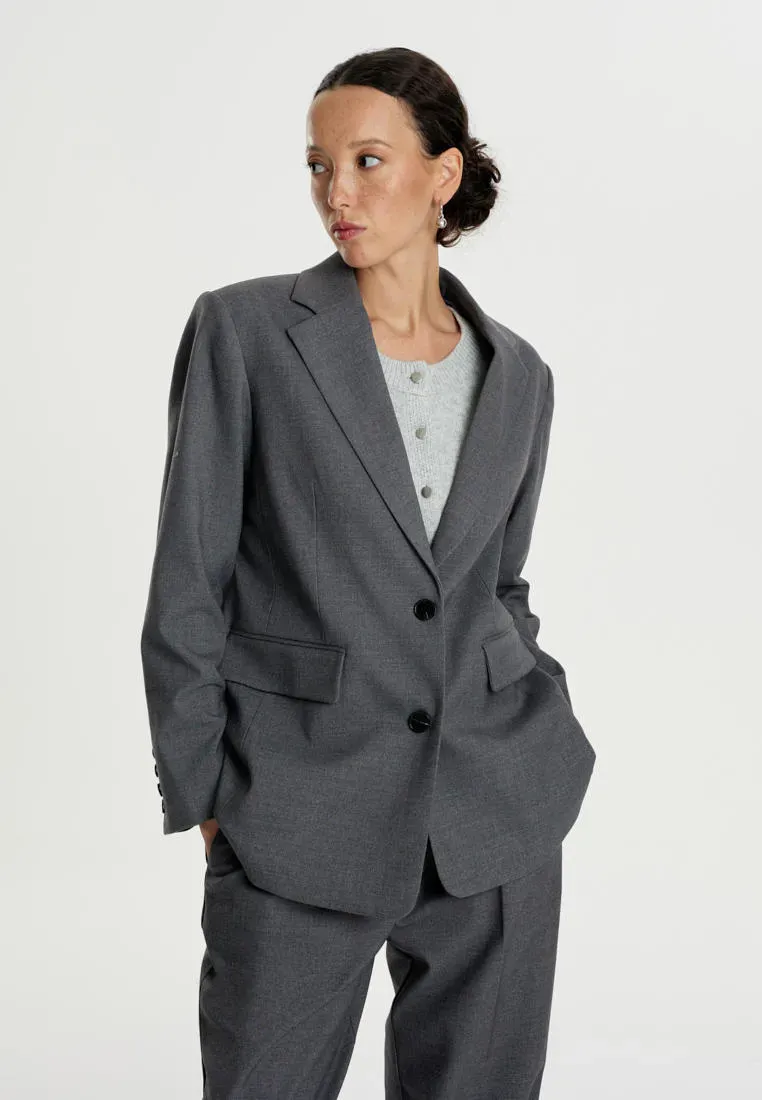 Однобортный жакет из поливискозы с шерстью