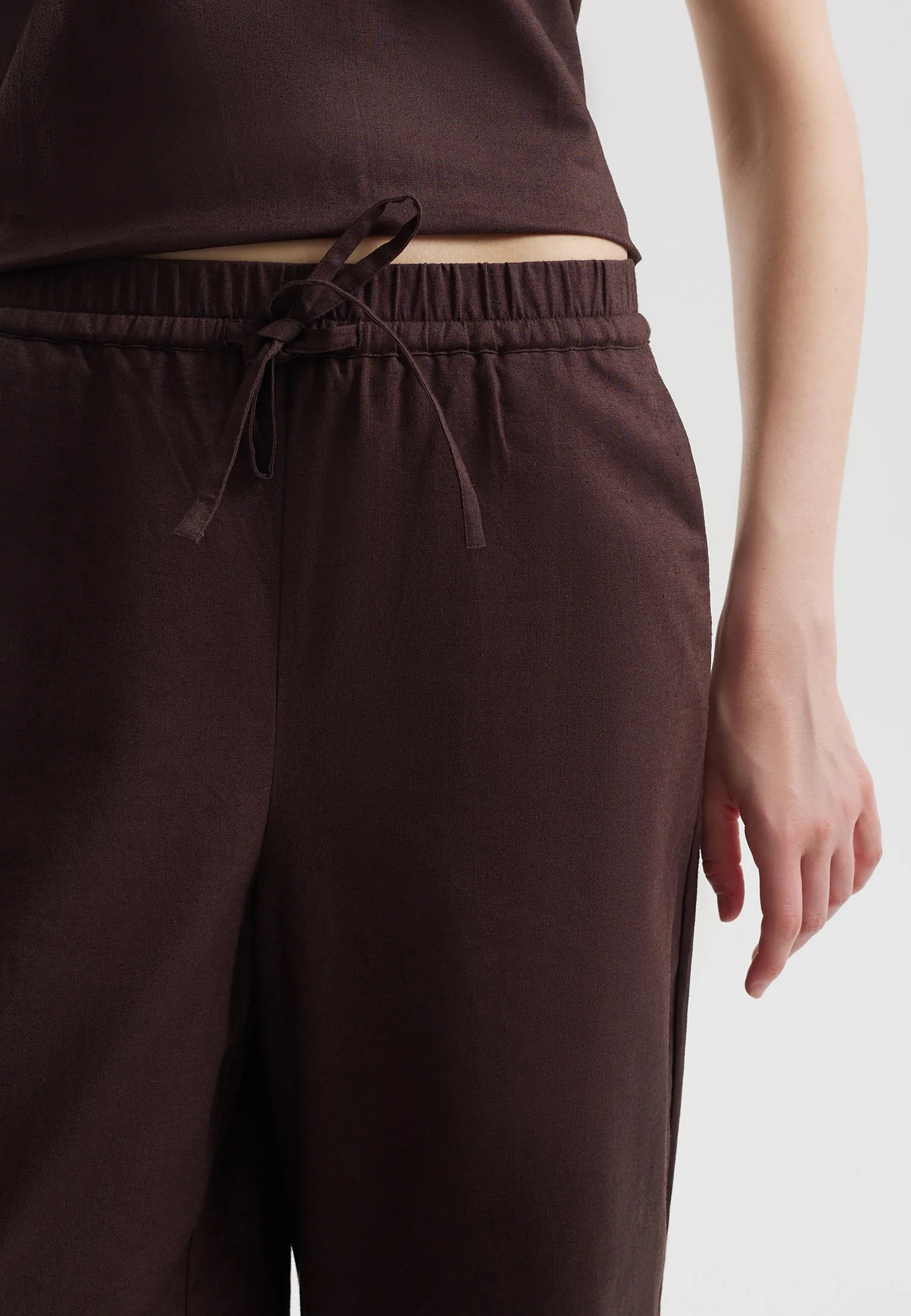 Брюки из льна и хлопка