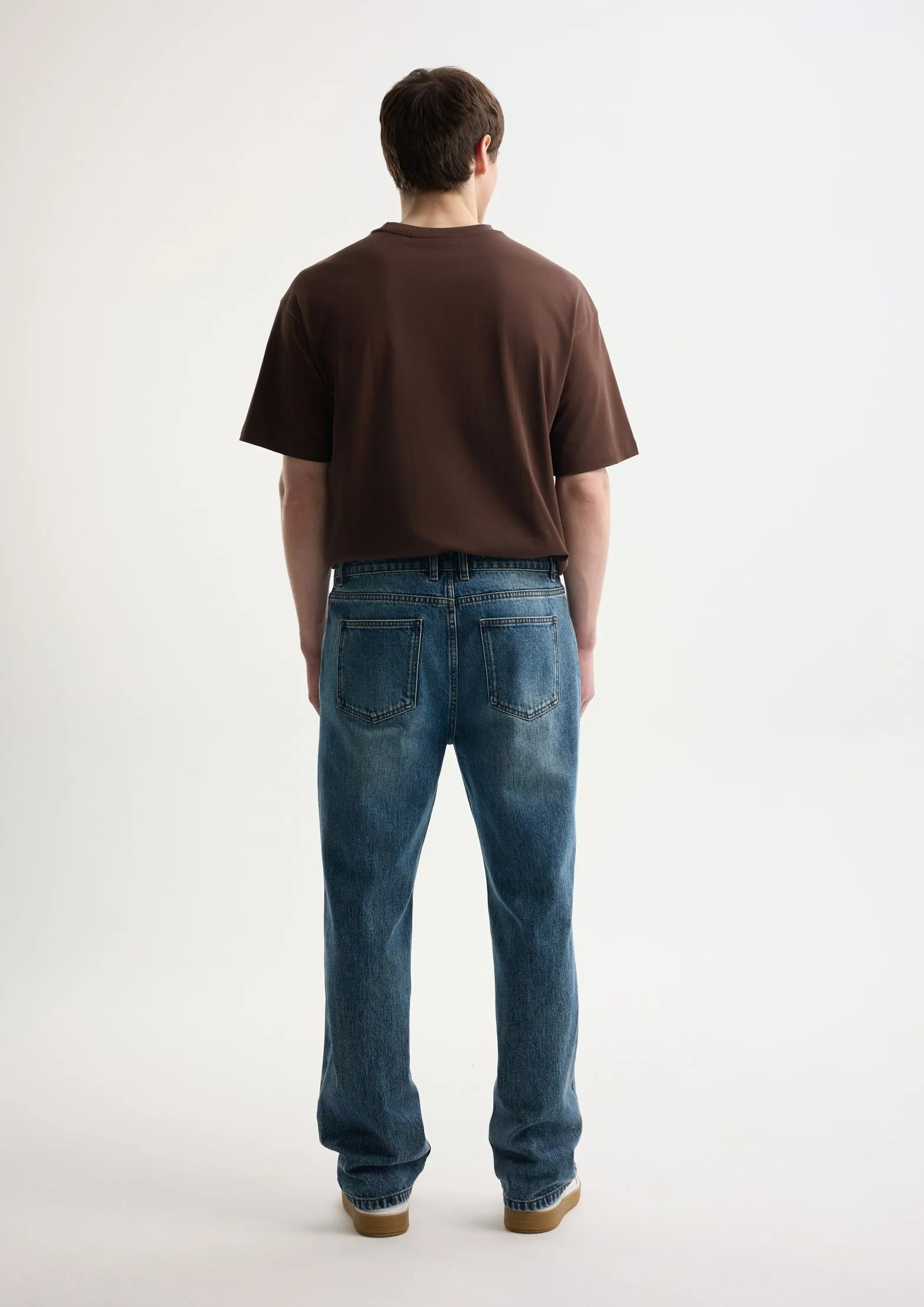 Джинсы straight fit с эффектом стирки