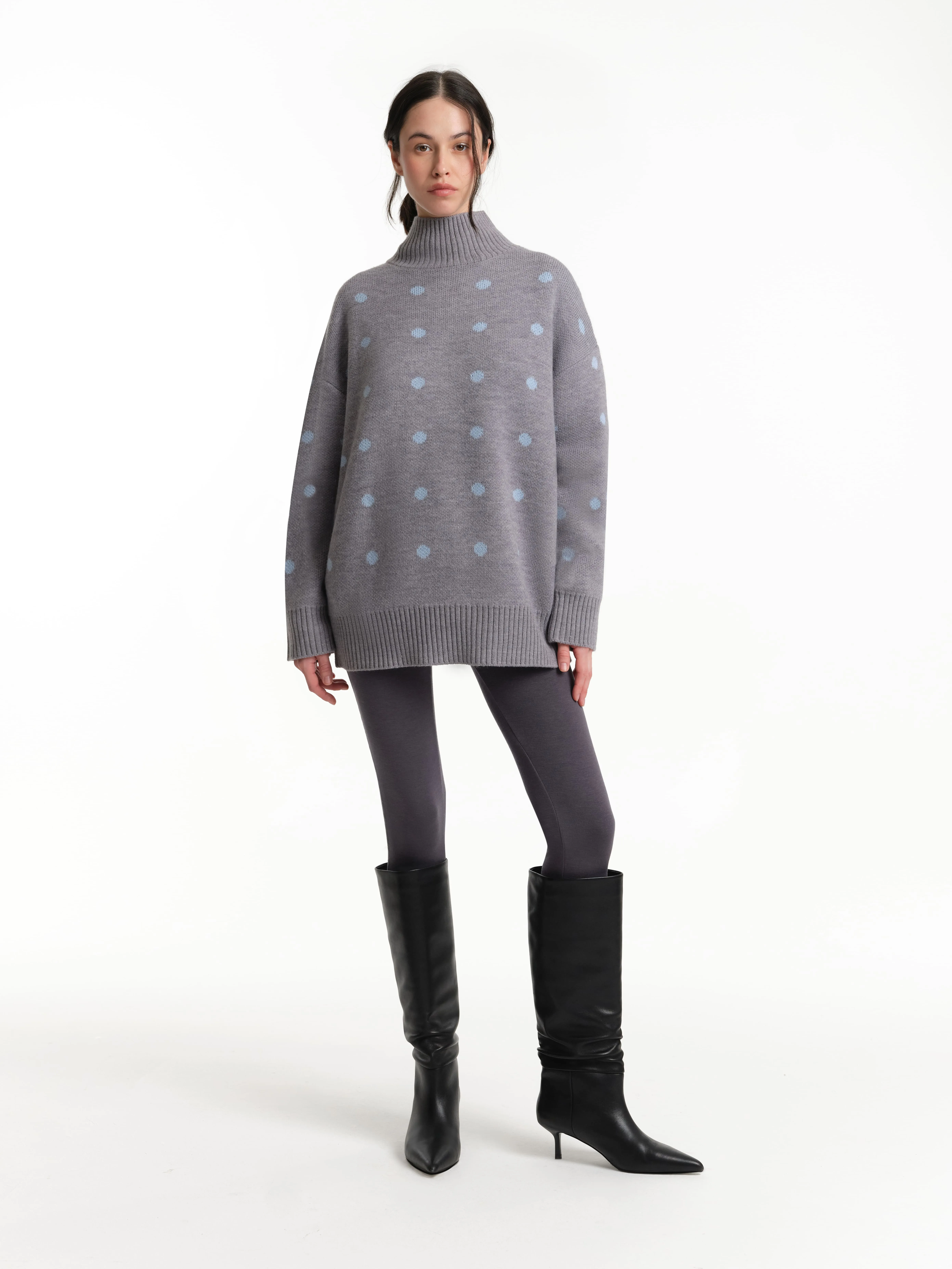 Свитер с принтом polka dot