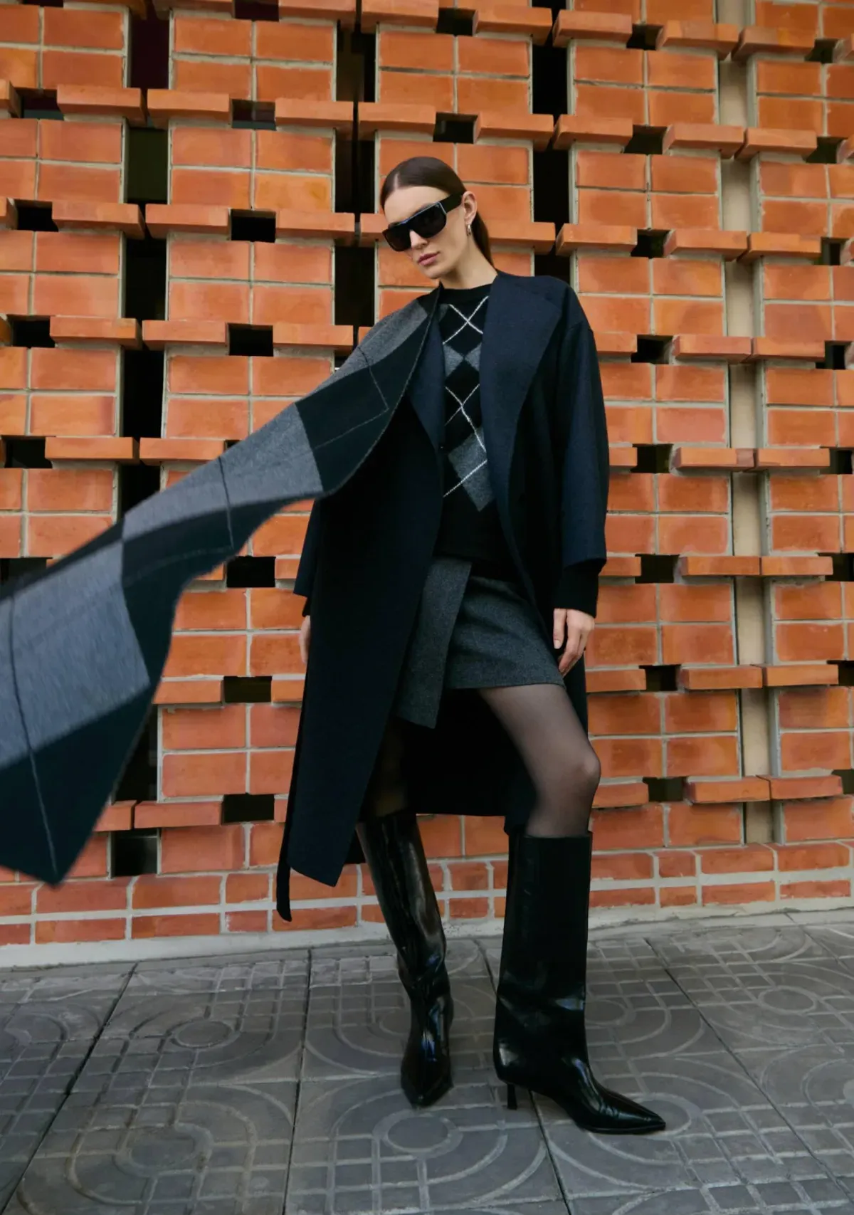 Шарф с принтом аргайл