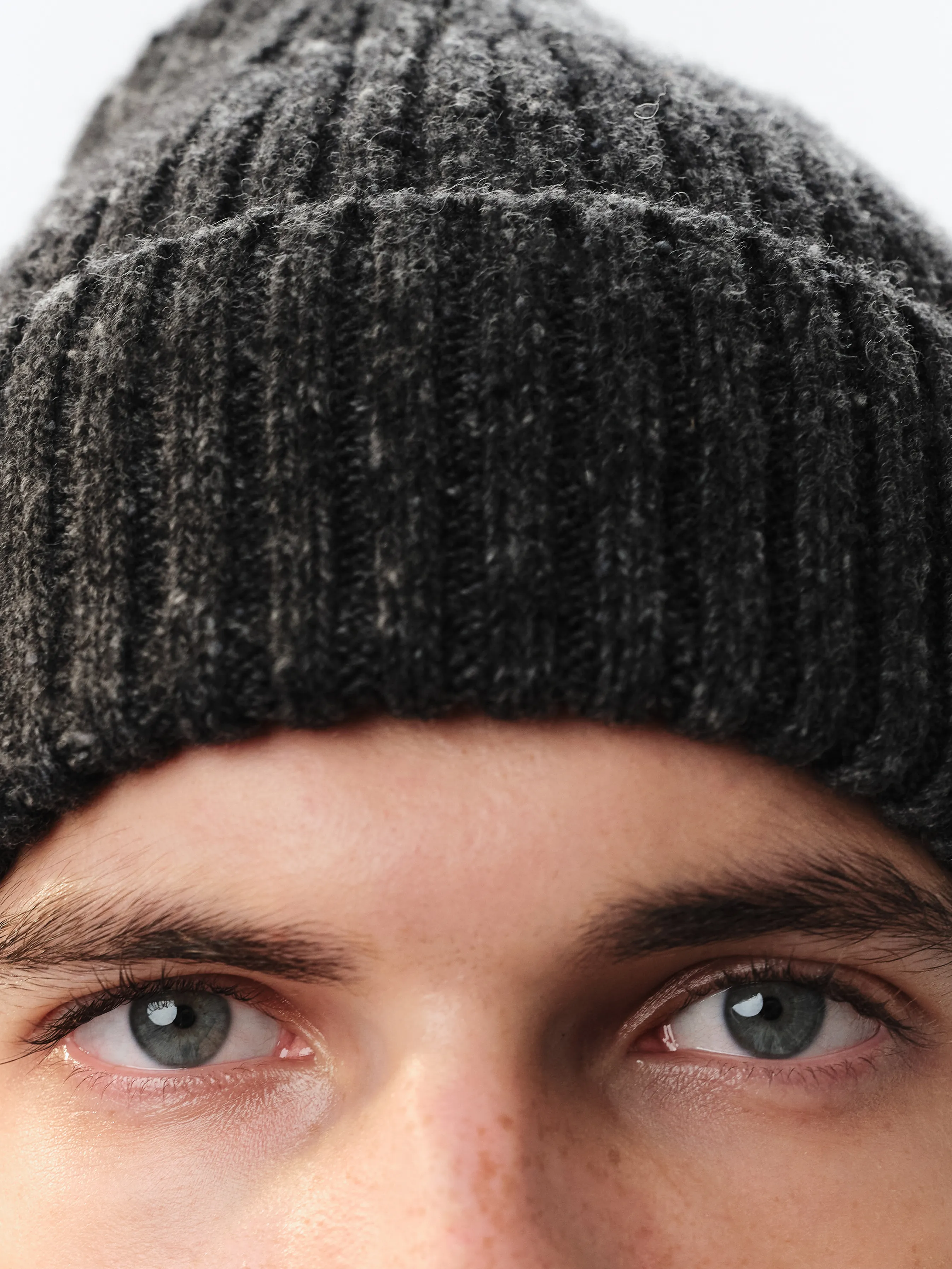 Шапка с шерстью и эффектом меланж