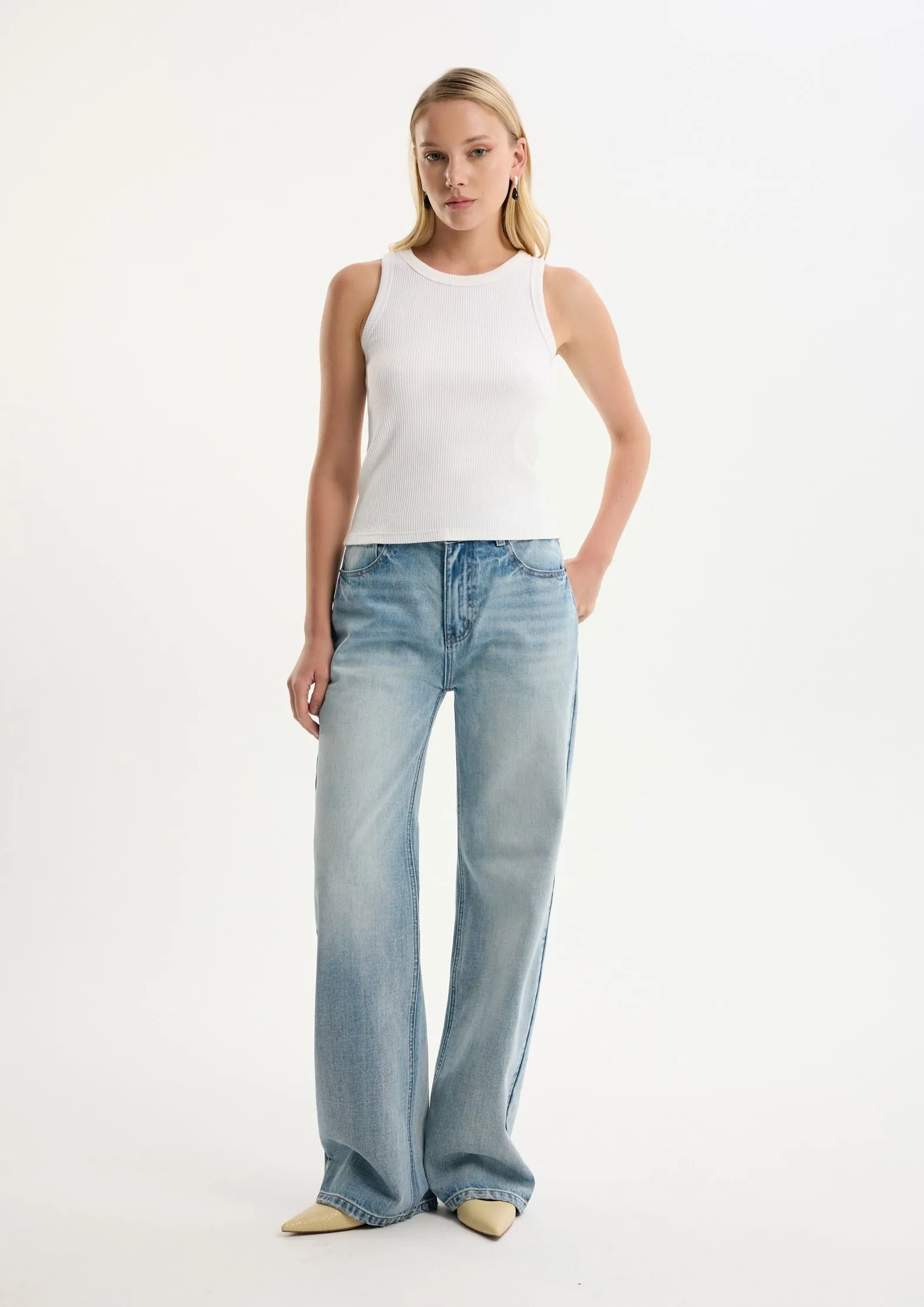 Прямые джинсы из 100% хлопка