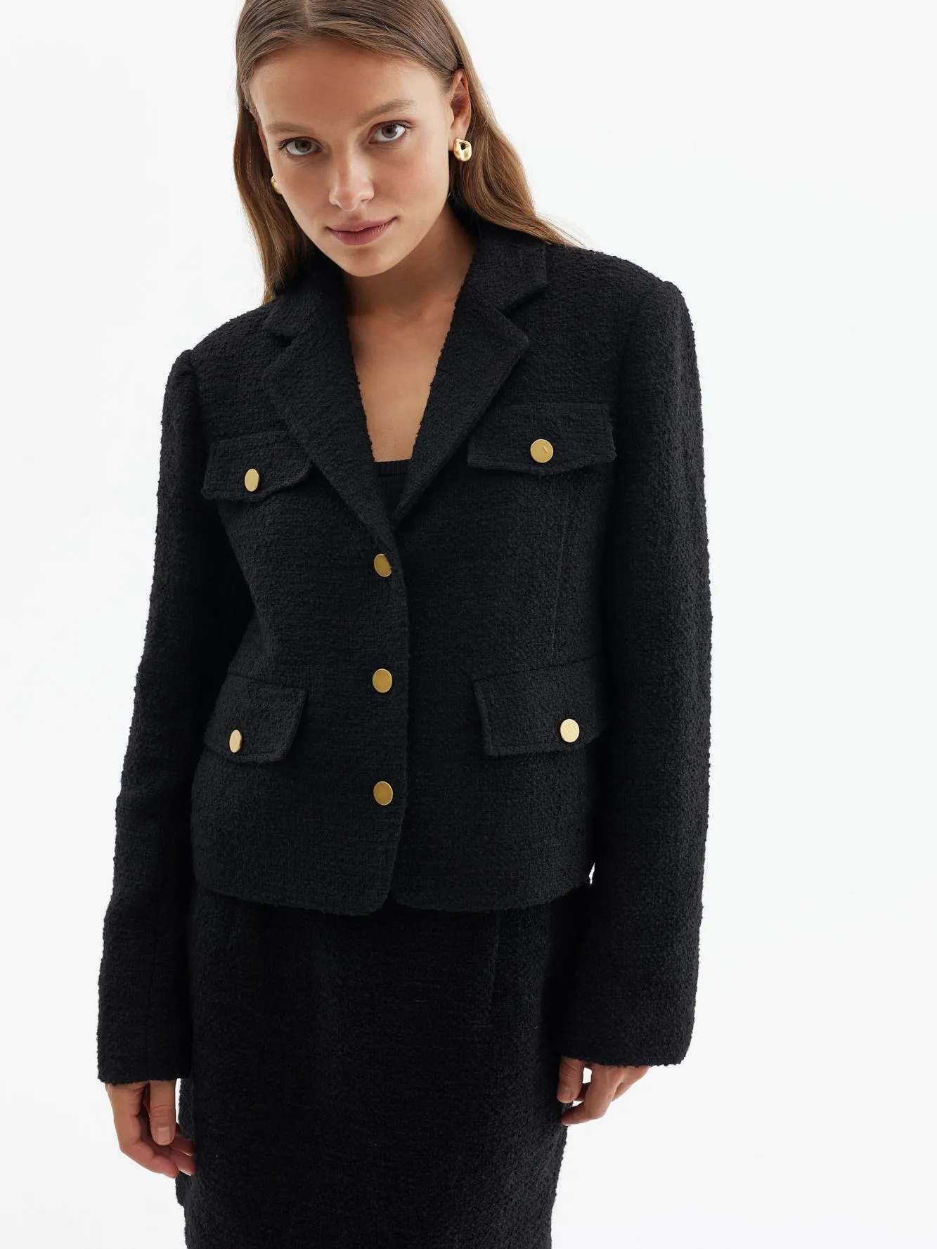 Жакет из твида с добавлением шерсти