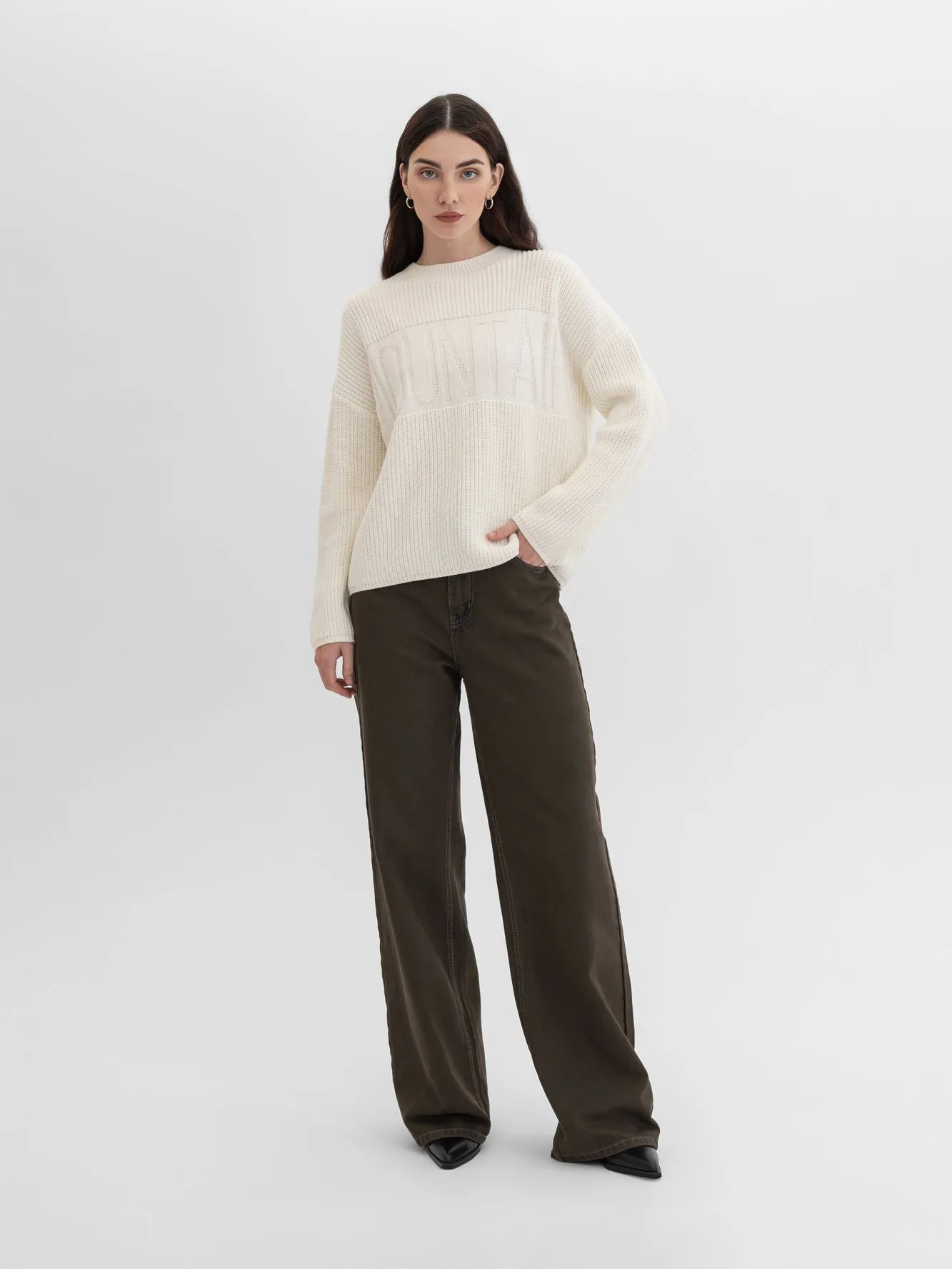 Хлопковый джемпер с надписью