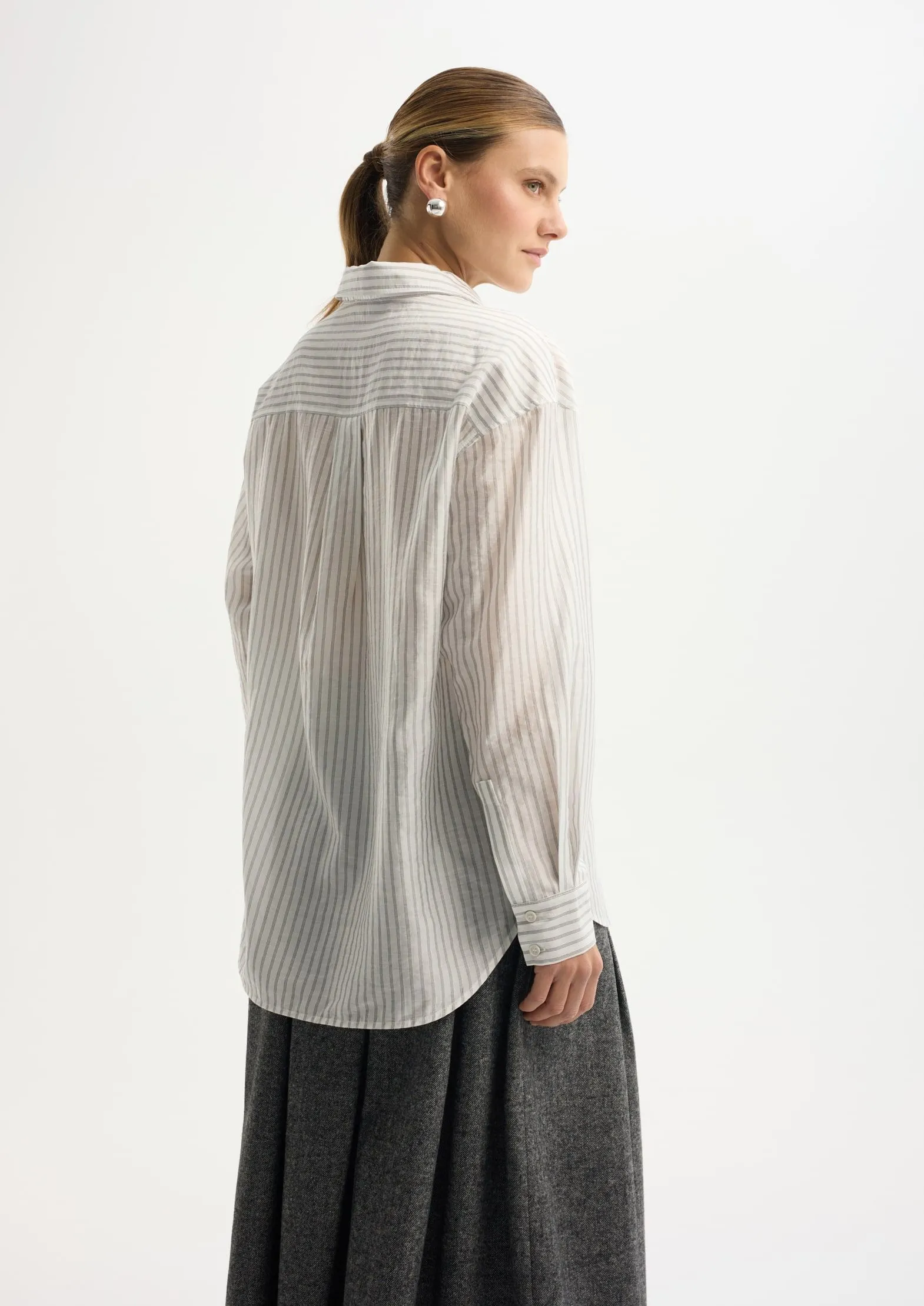 Рубашка в полоску с лиоцеллом