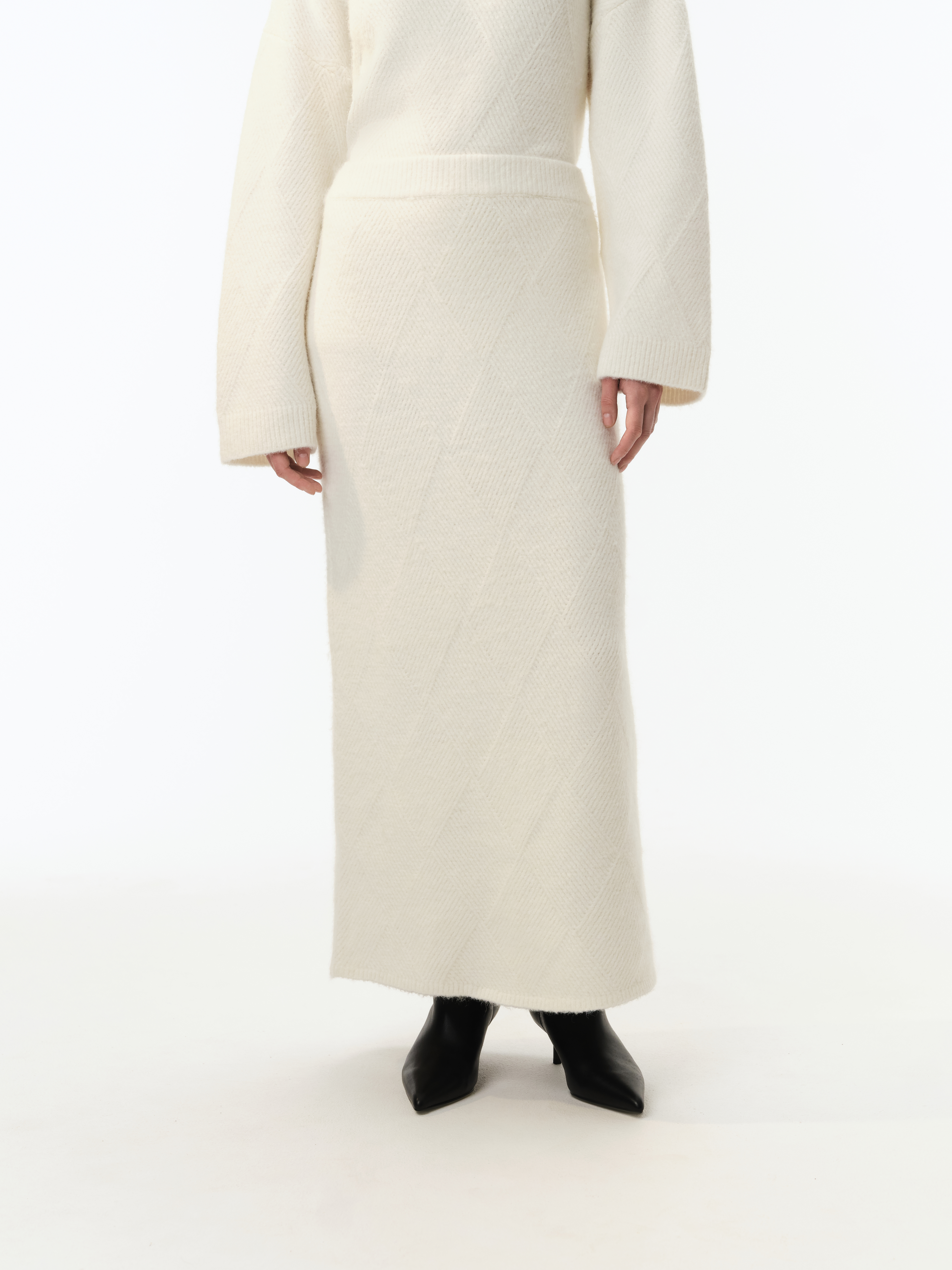 Юбка миди фактурной вязки с добавлением шерсти , фото 1