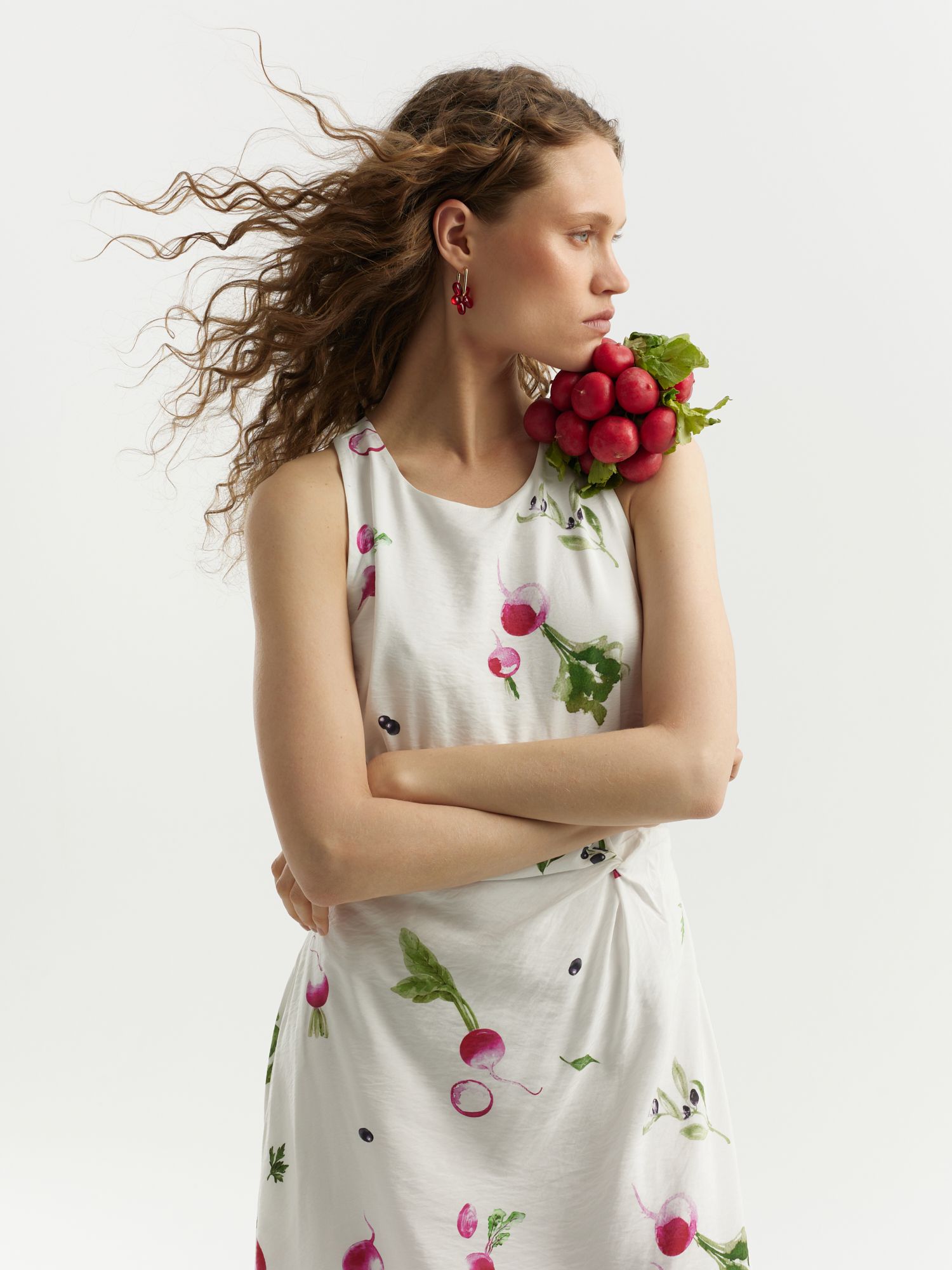 Платье vegetable print из 100% вискозы, фото 1