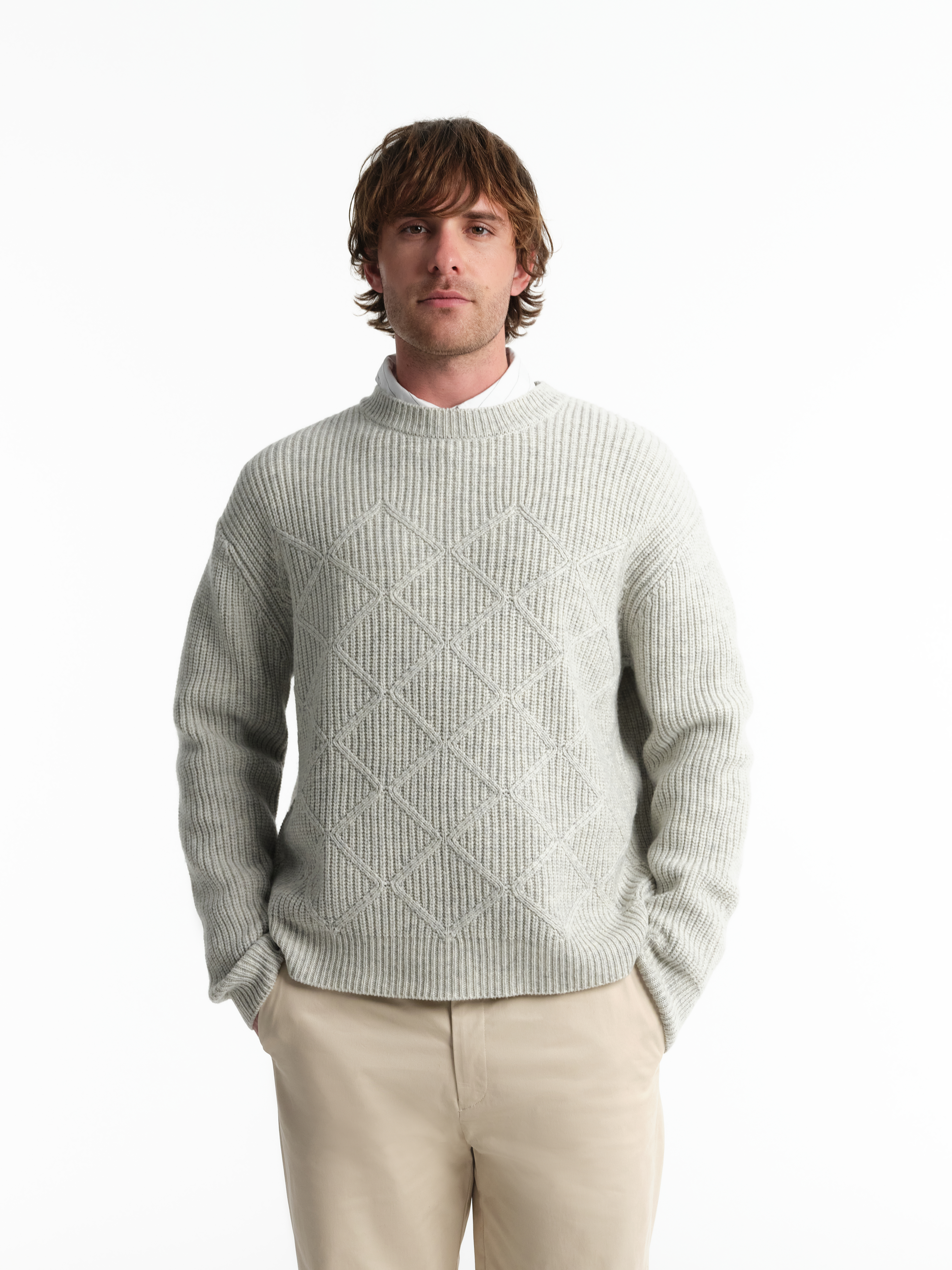 Джемпер с шерстью с фактурным узором, фото 1