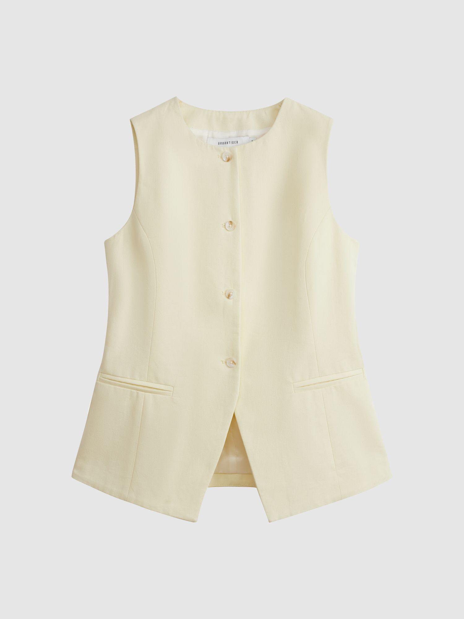 Однобортный жилет butter yellow из 100% хлопка , фото 7