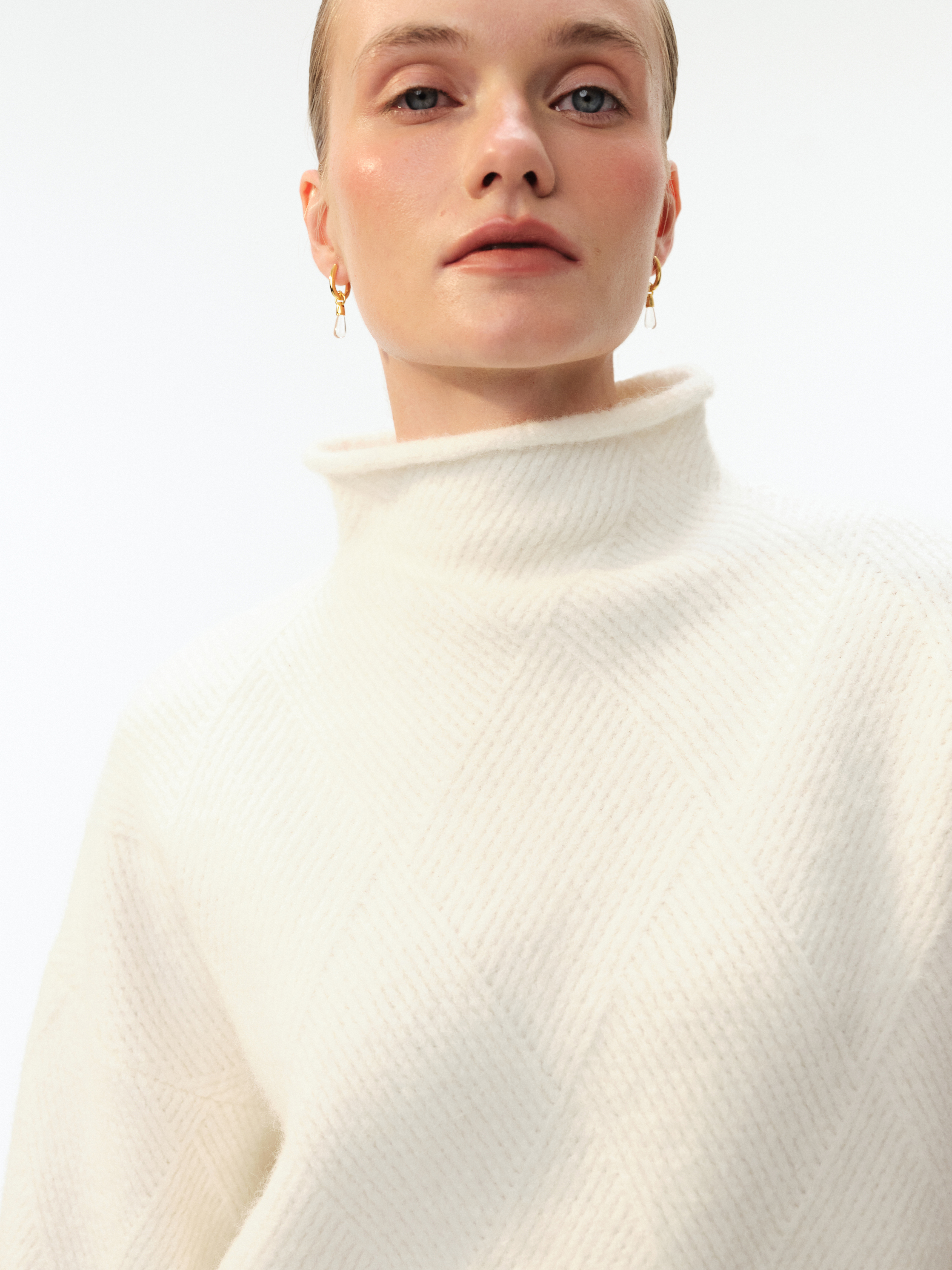 Свитер фактурной вязки с добавлением шерсти , фото 5