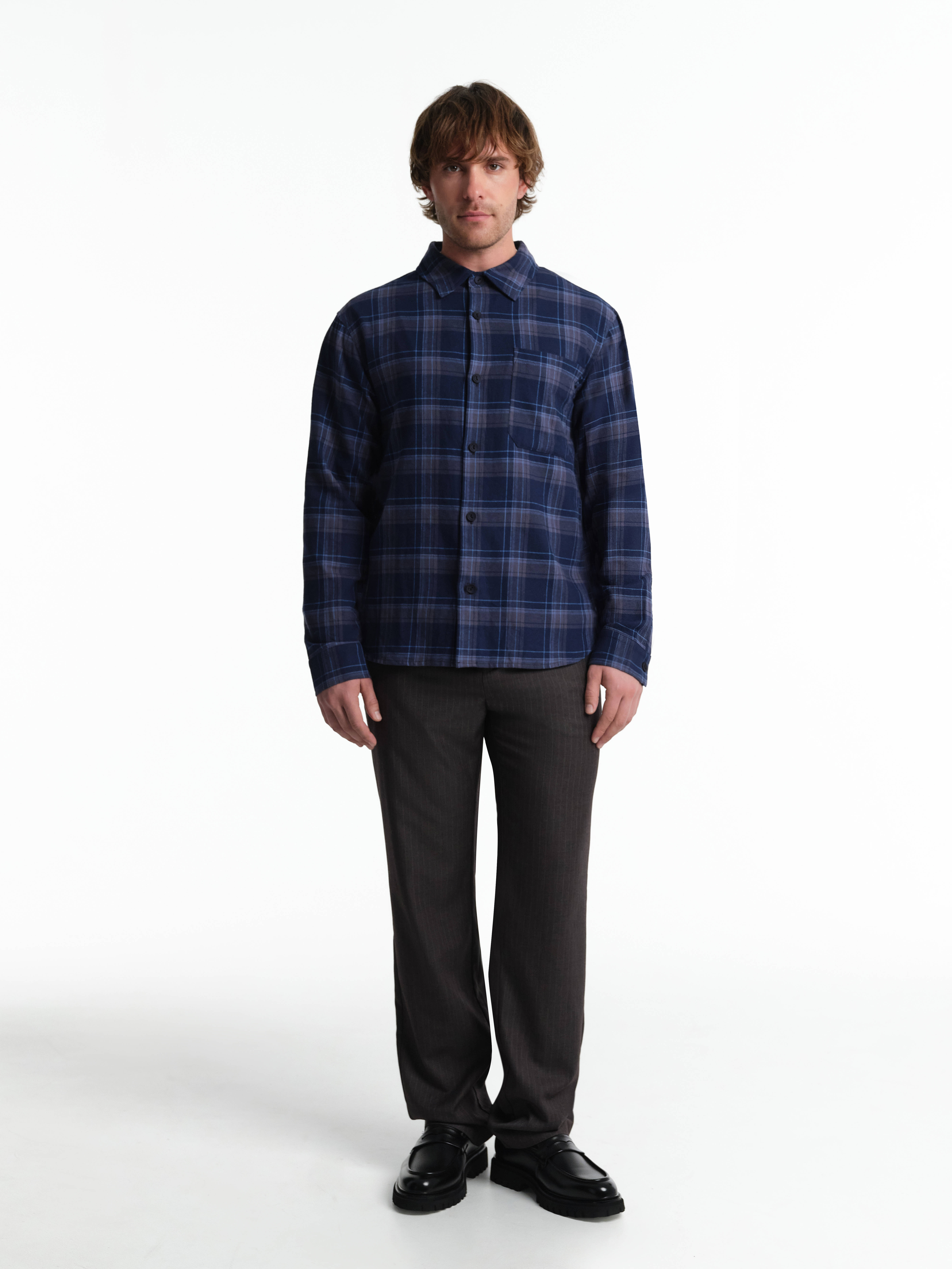 Рубашка из 100% хлопка в клетку , фото 4