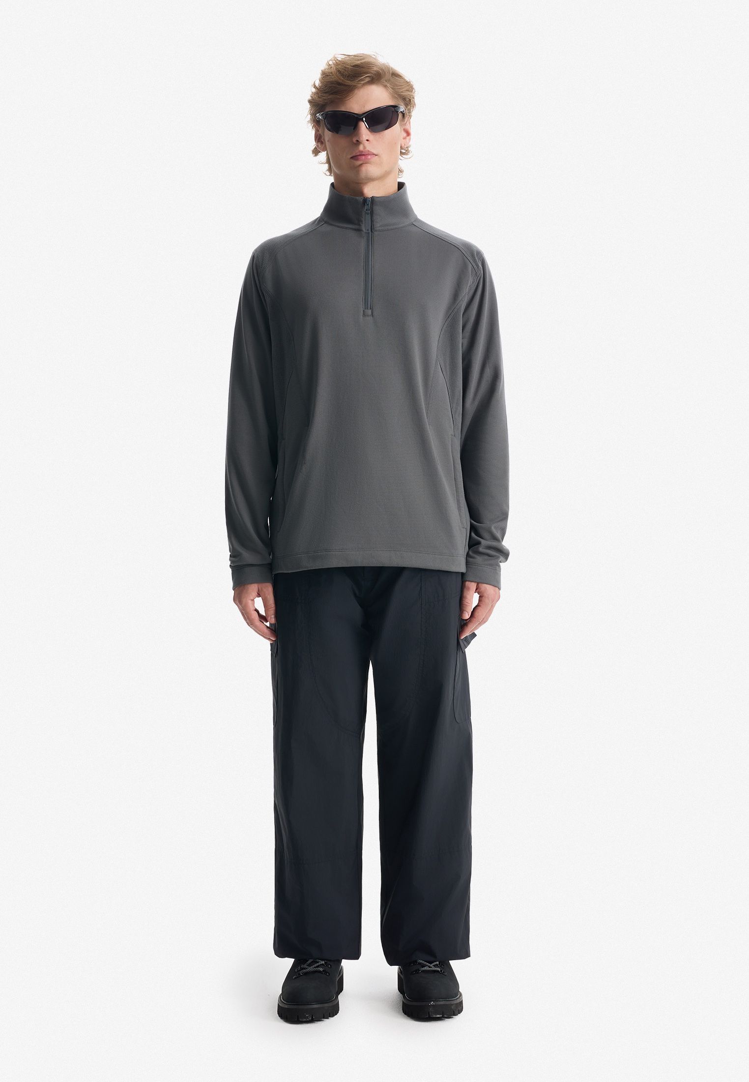 Тонкая фактурная флиска half-zip