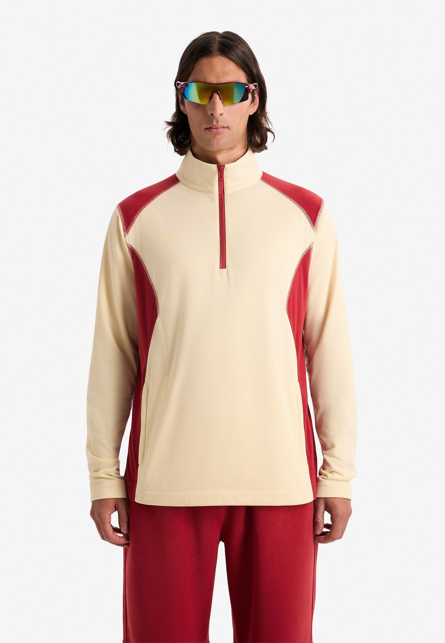 Тонкая фактурная флиска half-zip