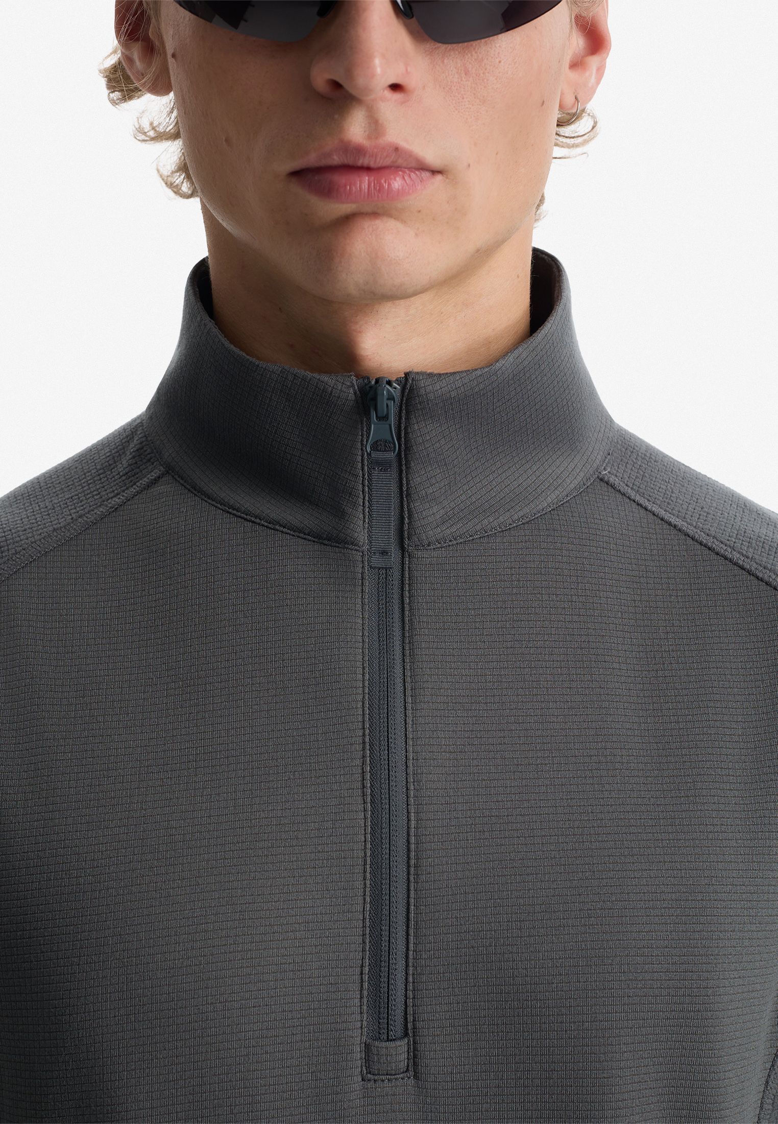 Тонкая фактурная флиска half-zip