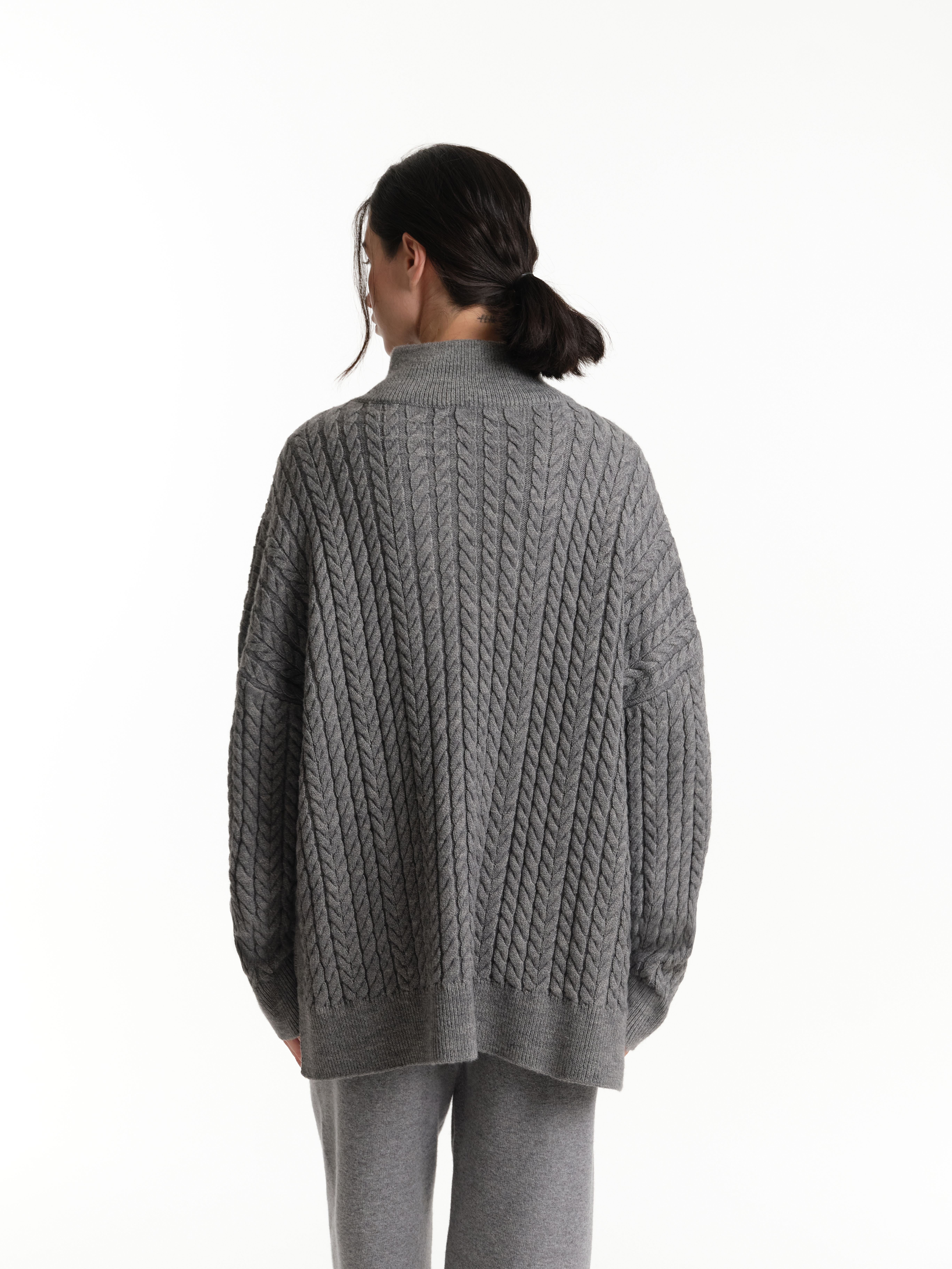 Джемпер вязаный косами с шерстью, фото 2