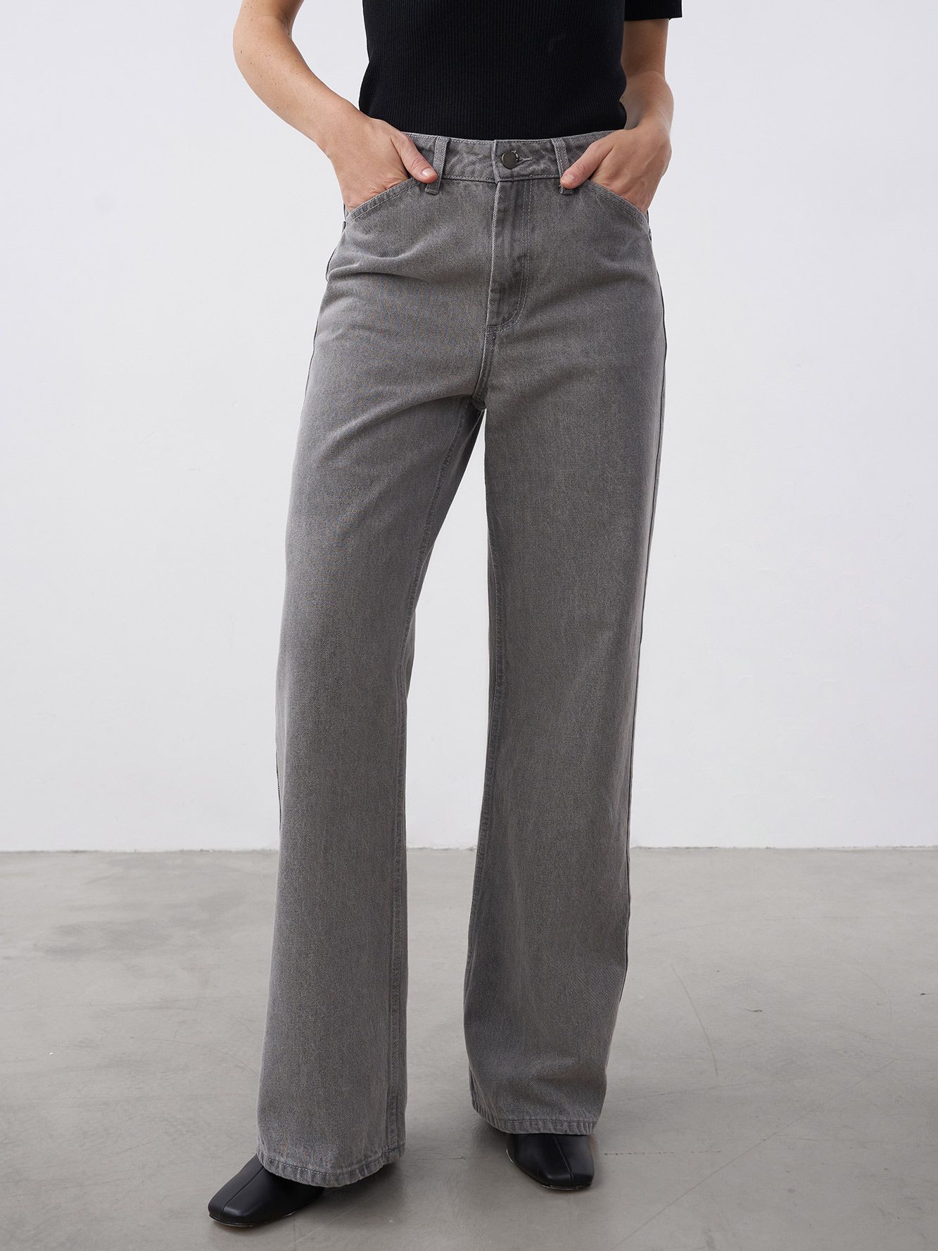 изображение прямые джинсы wideleg