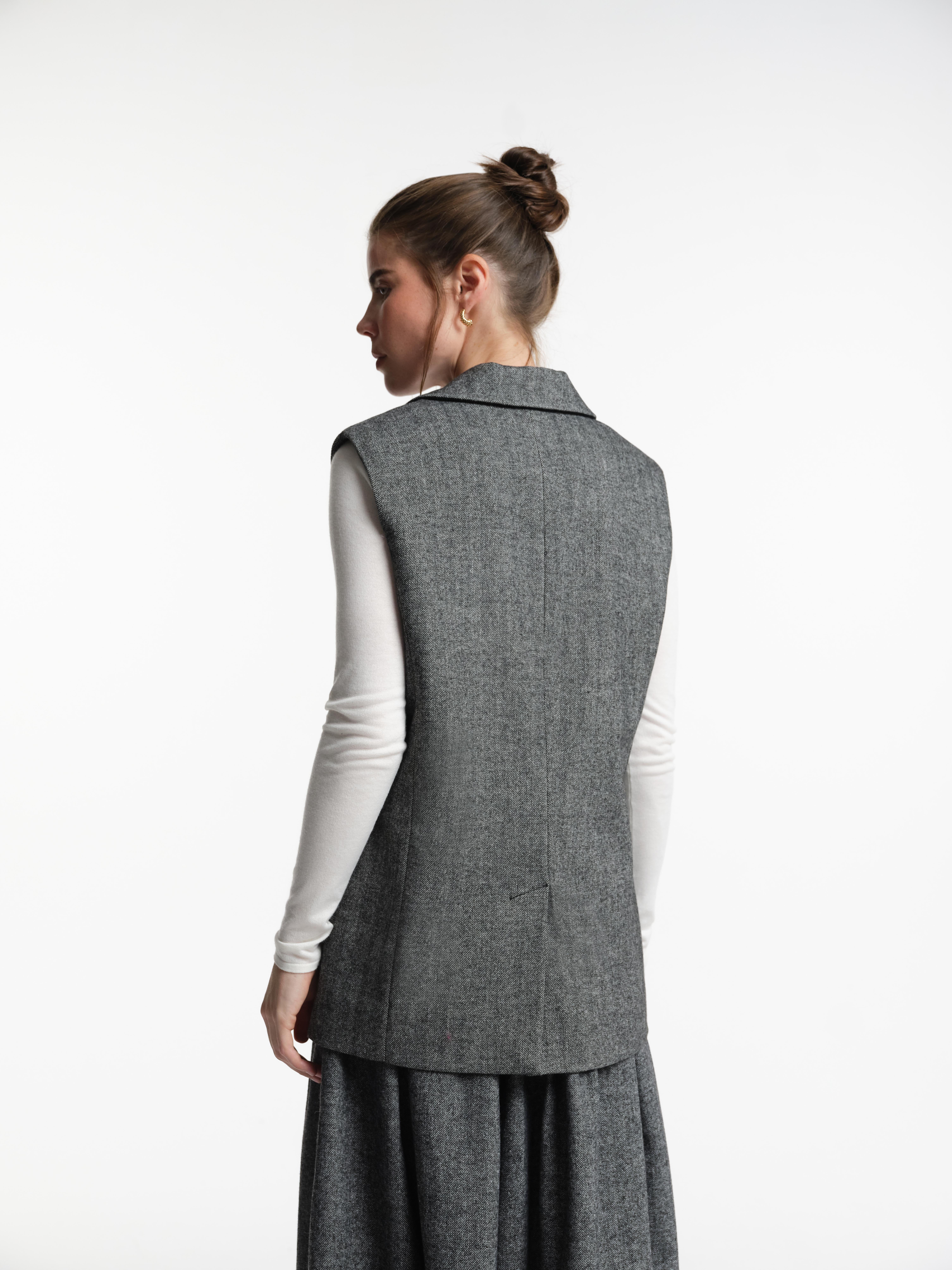 Жилет удлиненный с шерстью, фотография 3