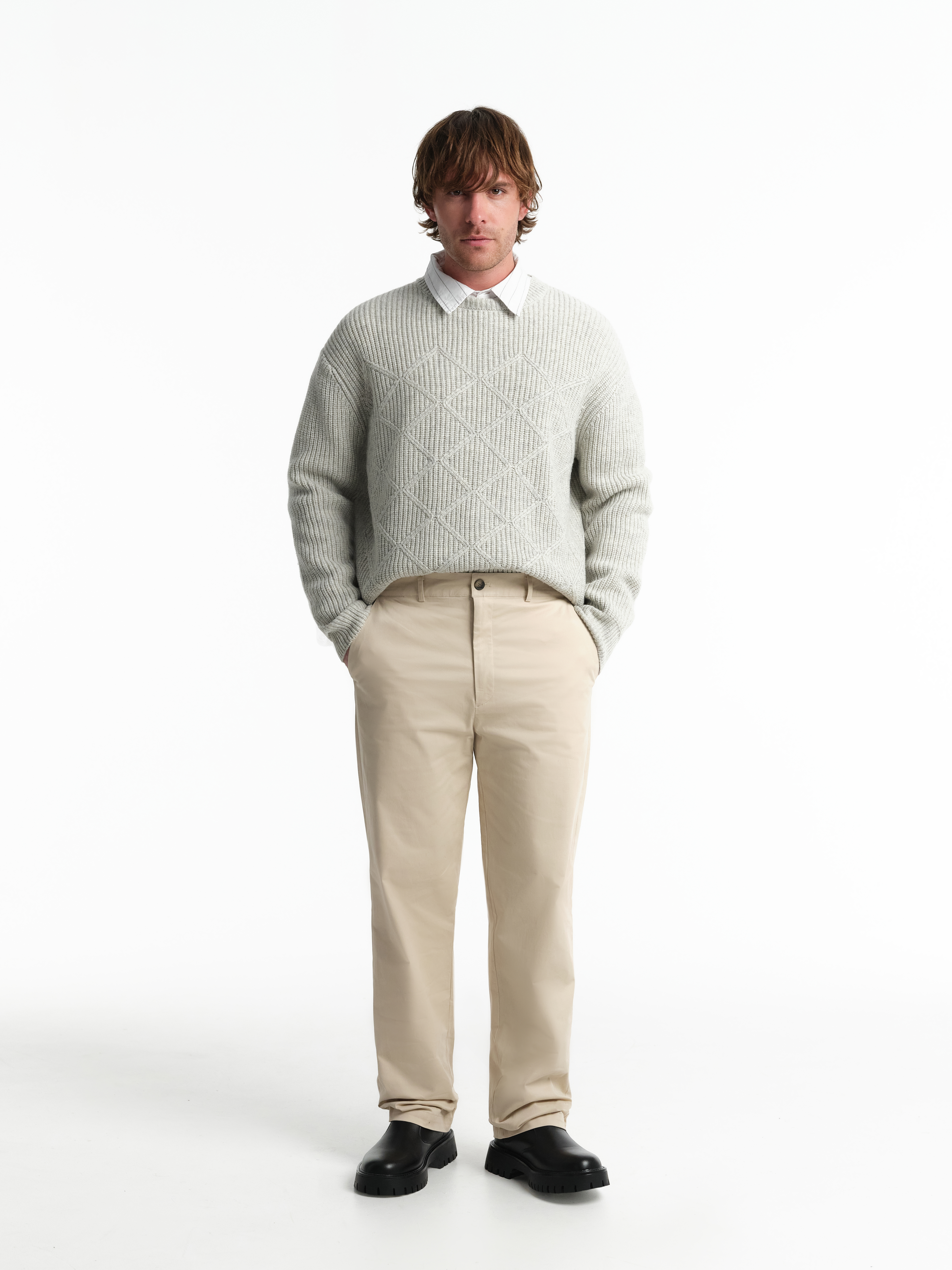 Джемпер с шерстью с фактурным узором, фотография 3