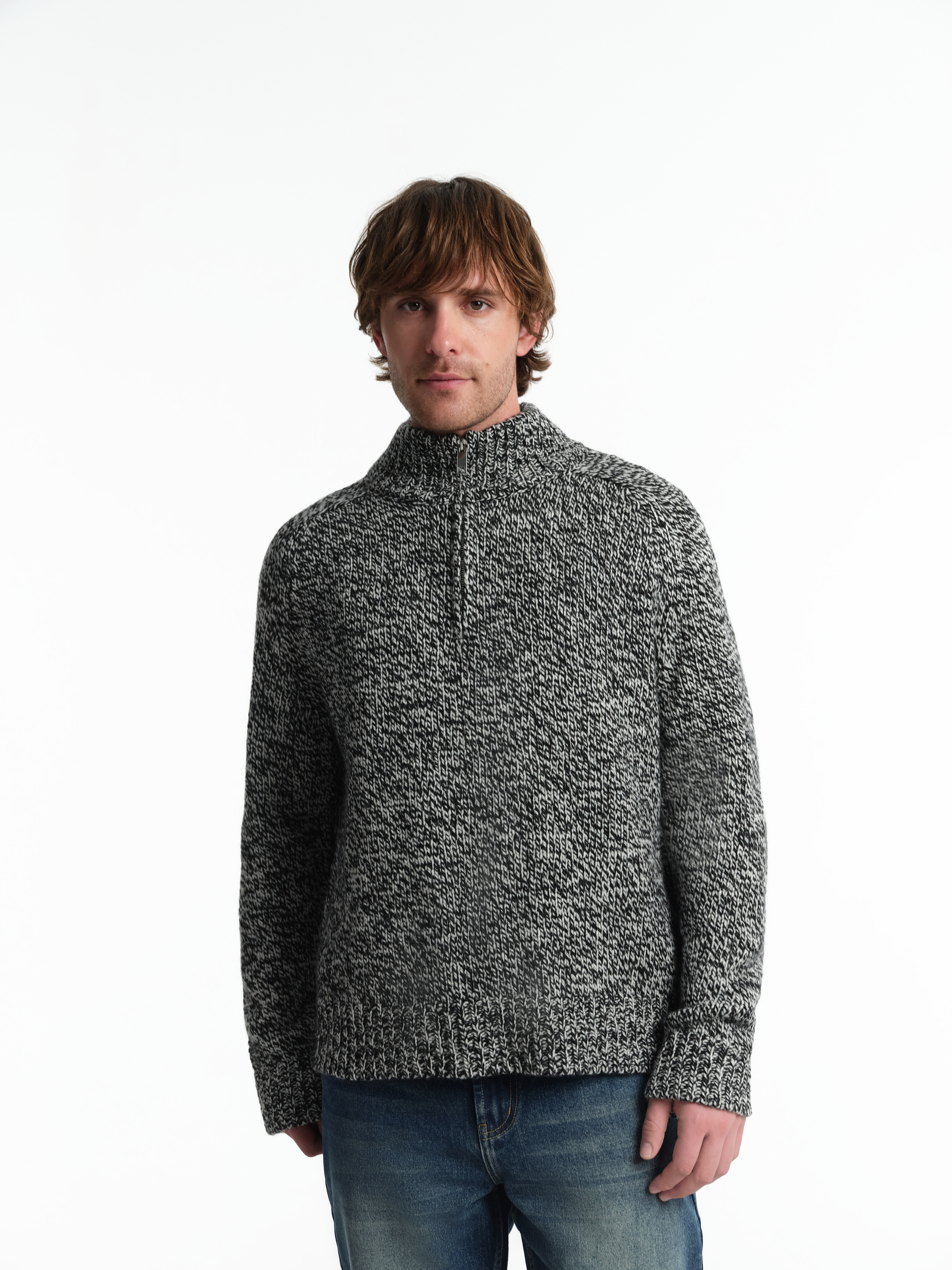 Джемпер с шерстью и воротником на молнии, фото 1