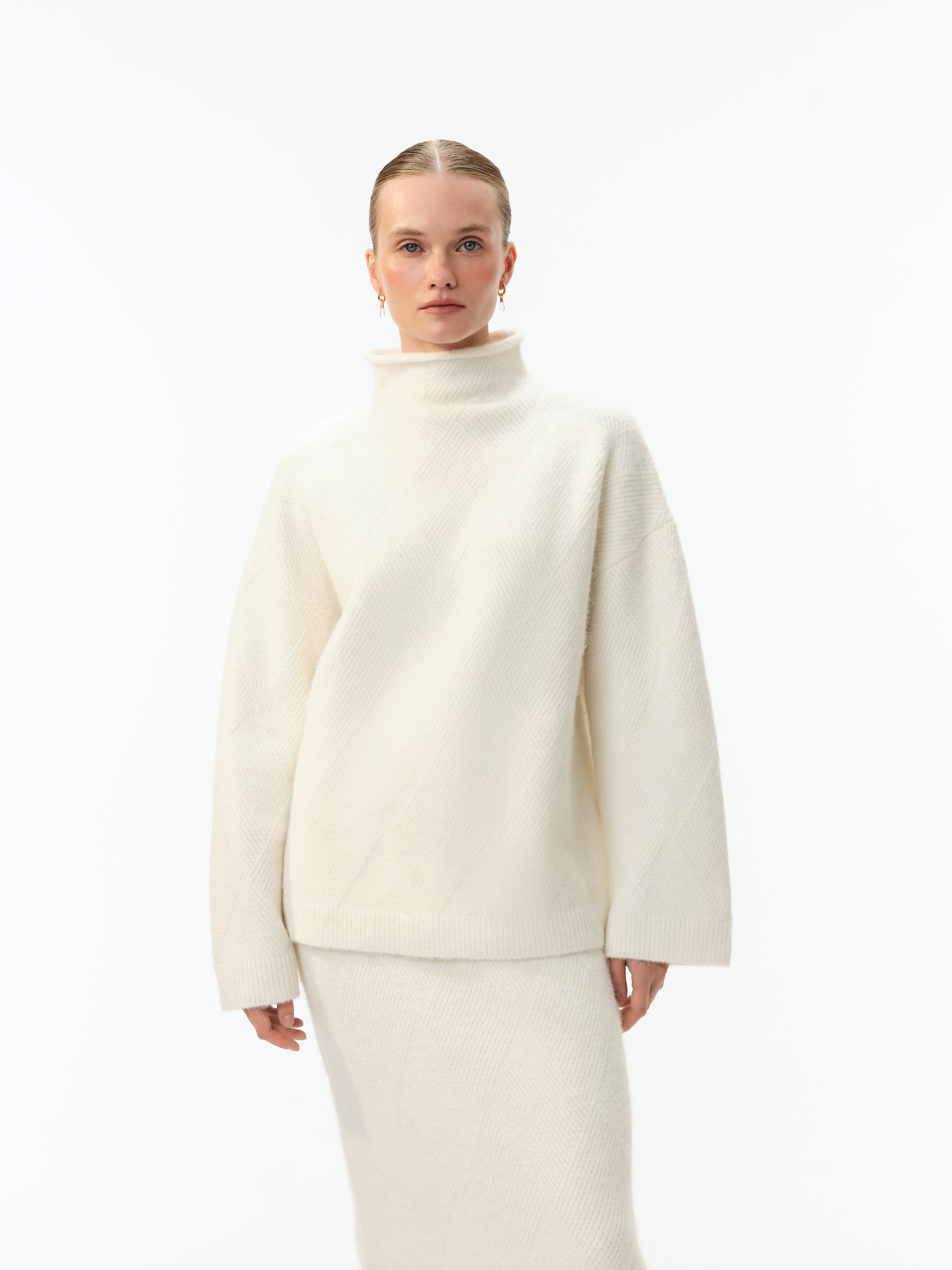 Свитер фактурной вязки с добавлением шерсти , фото 2