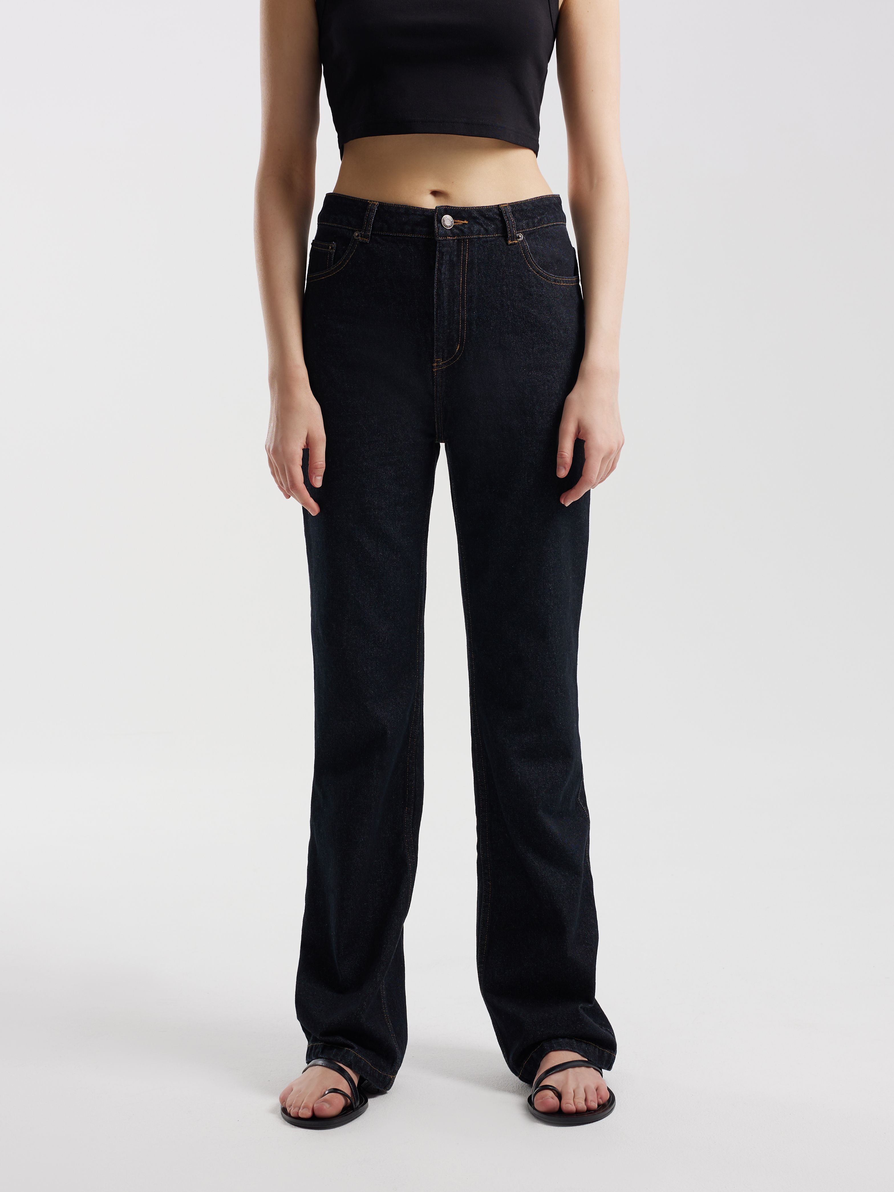 Джинсы-клеш dark denim, фотография 3