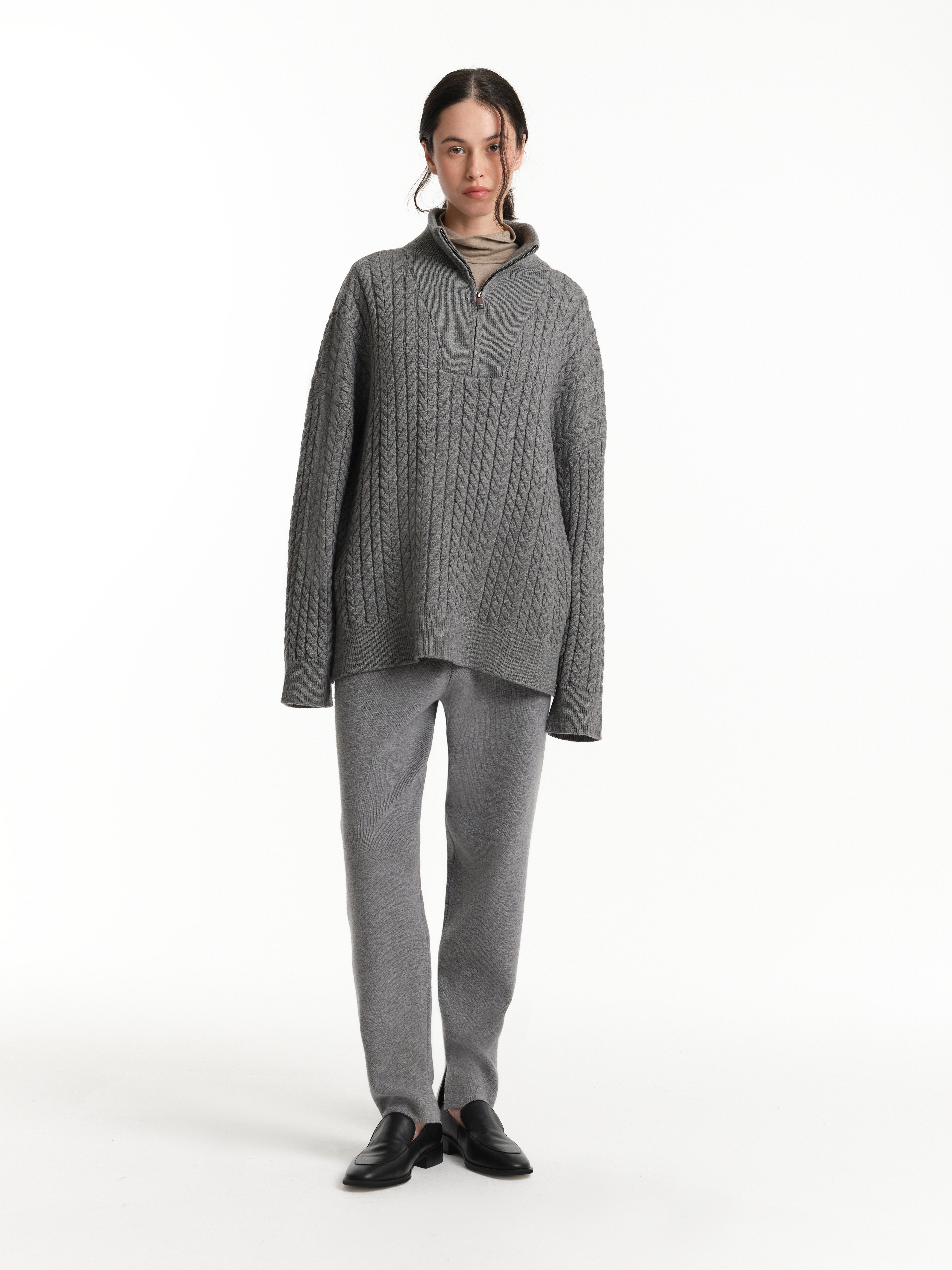 Джемпер вязаный косами с шерстью, фото 3