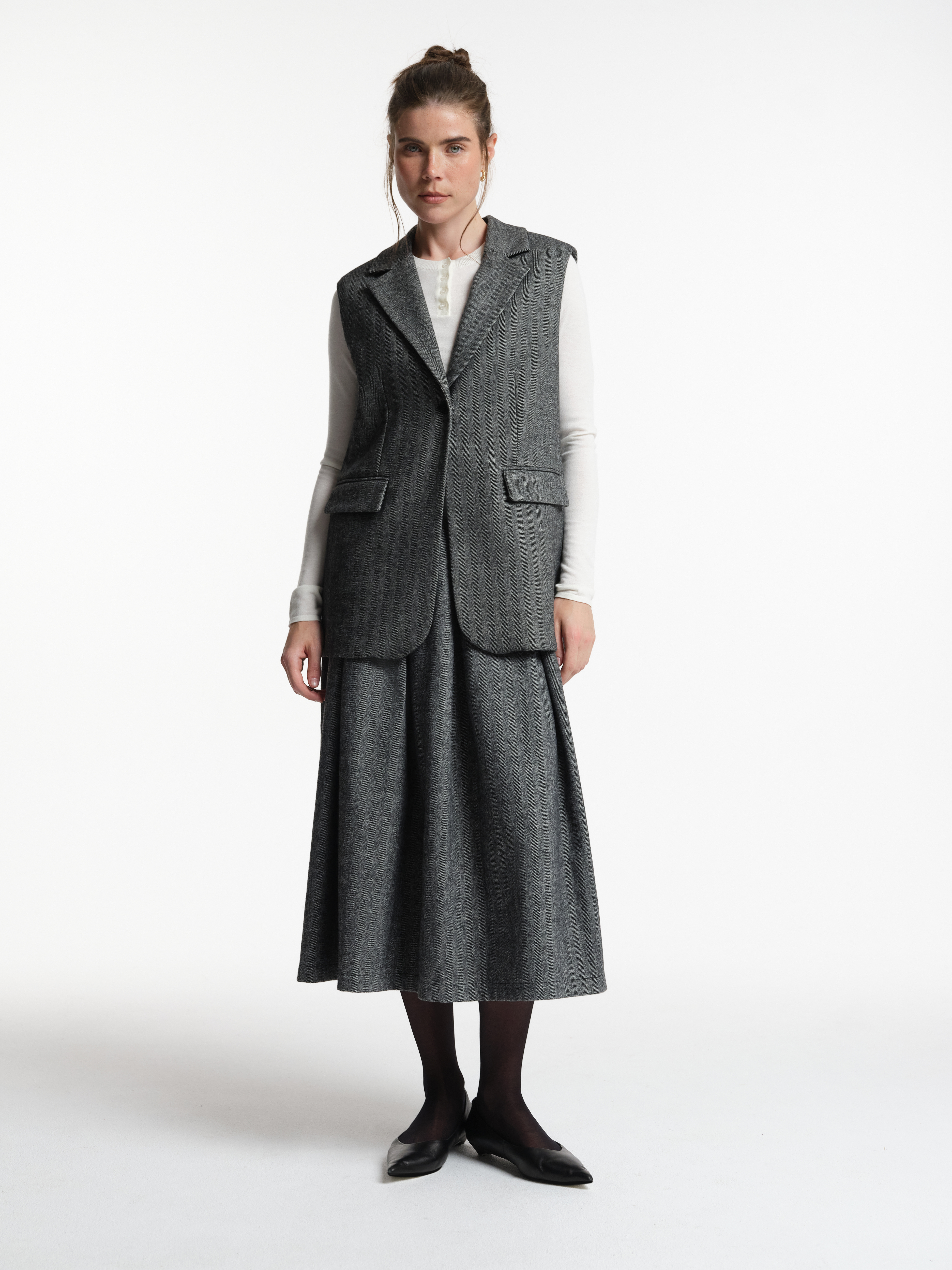 Жилет удлиненный с шерстью, фото 2