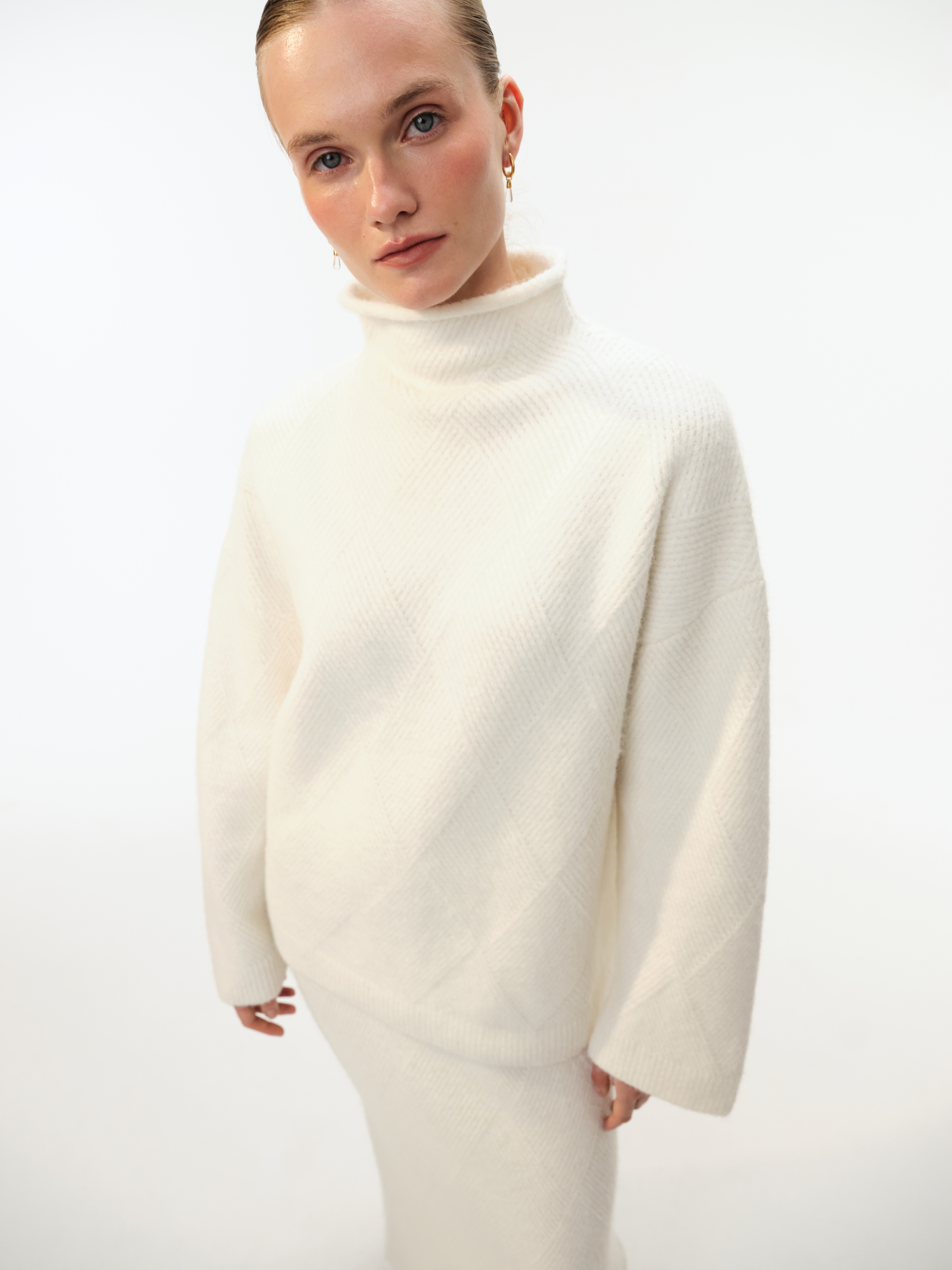 Свитер фактурной вязки с добавлением шерсти , фото 1