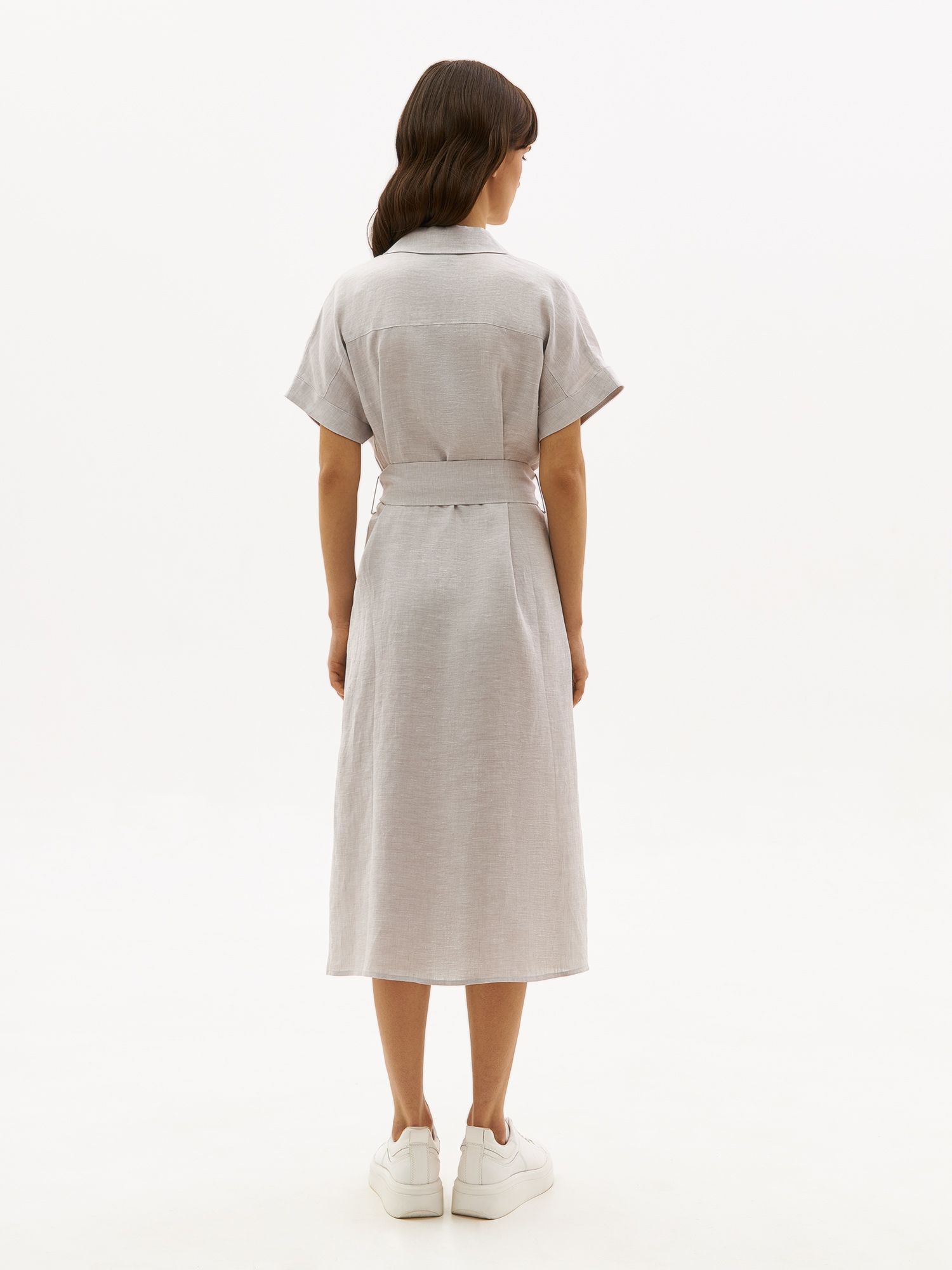 Платье в стиле сафари TENUES из экологичной конопляной ткани. Изображение 4
