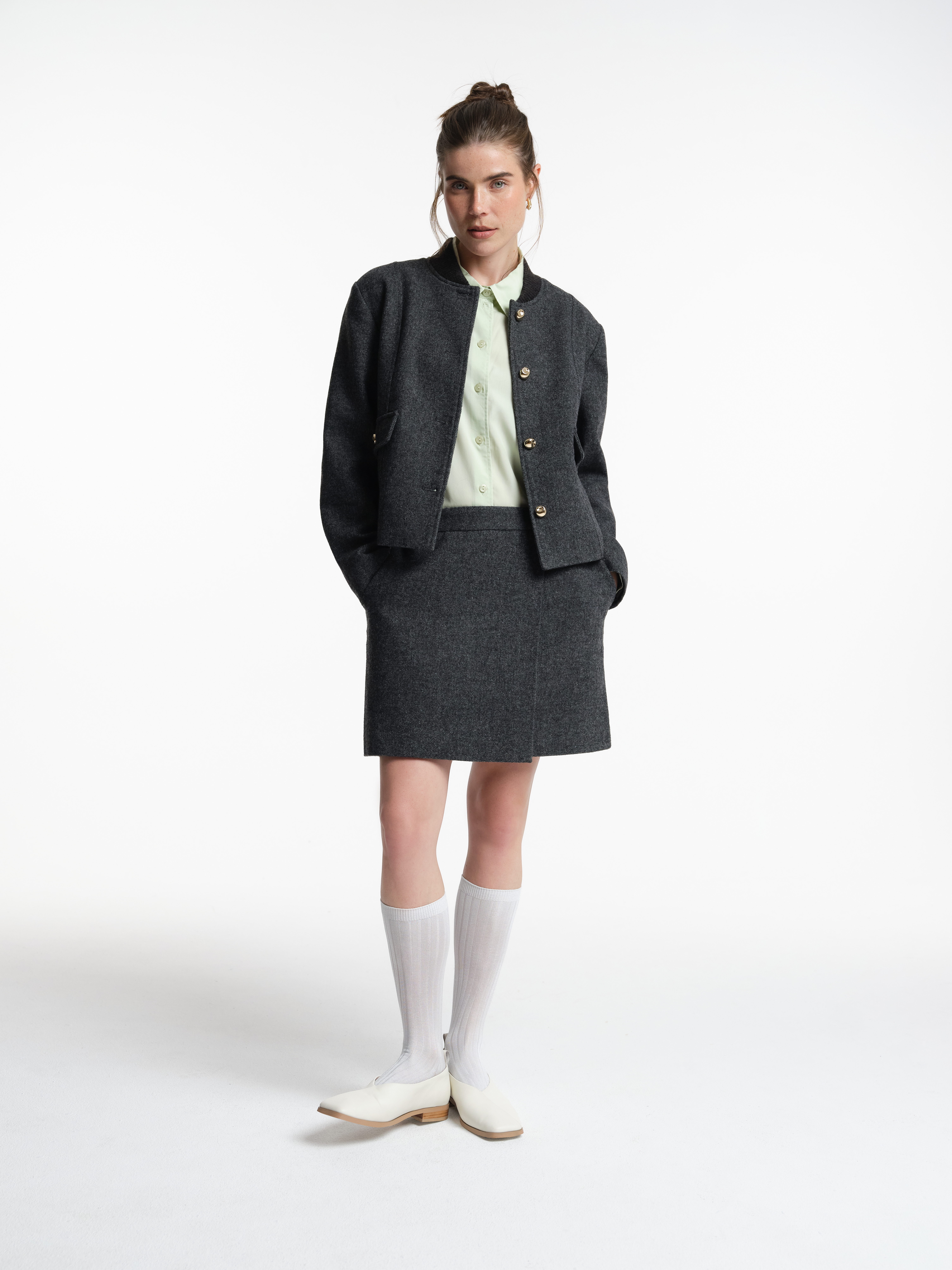 Жакет из твида с шерстью, фото 4