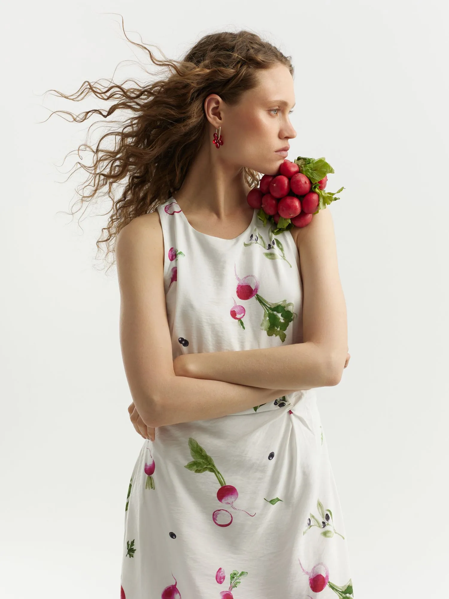Платье vegetable print из 100% вискозы, фото 1
