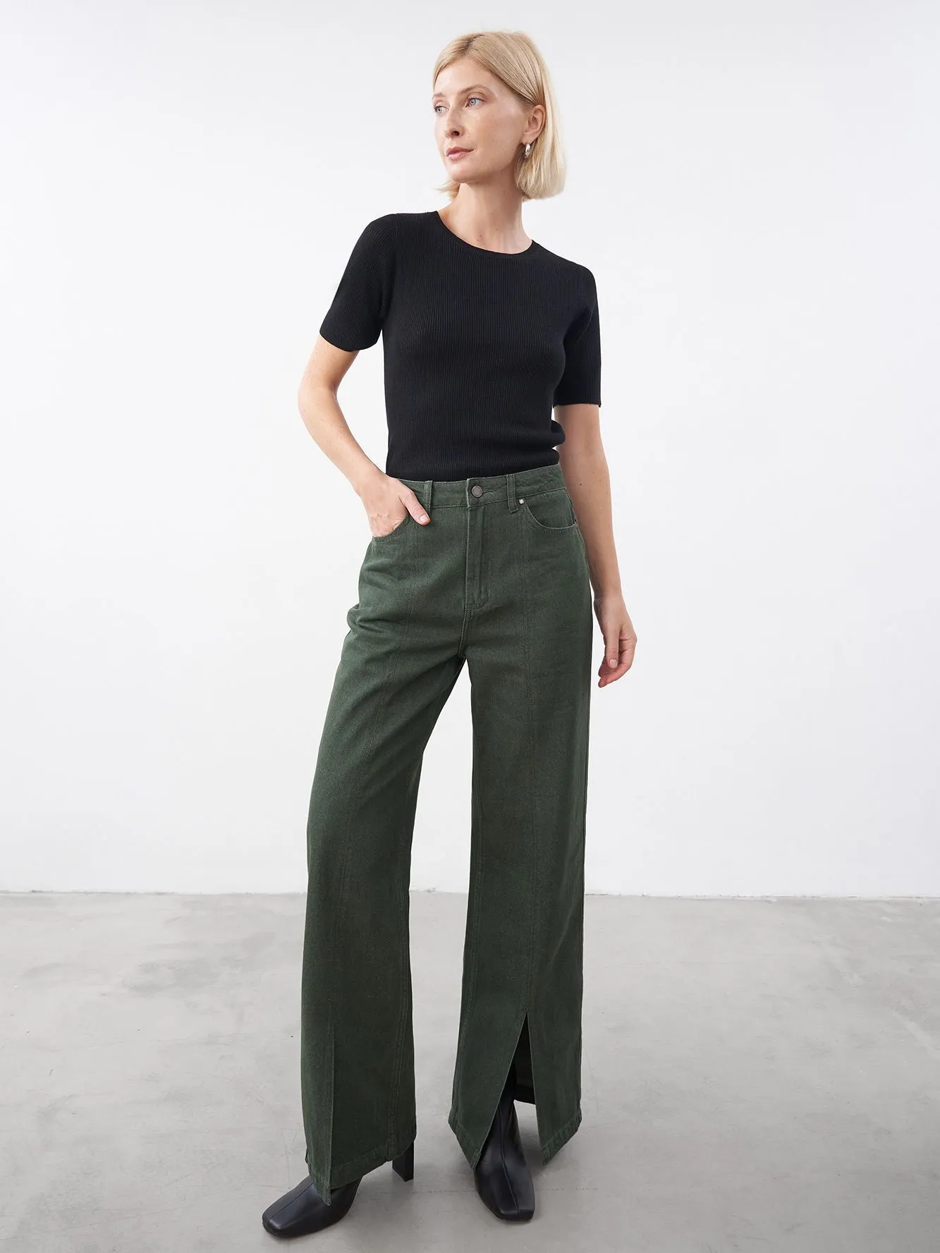 Джинсы WIDE LEG with slit, фото 1