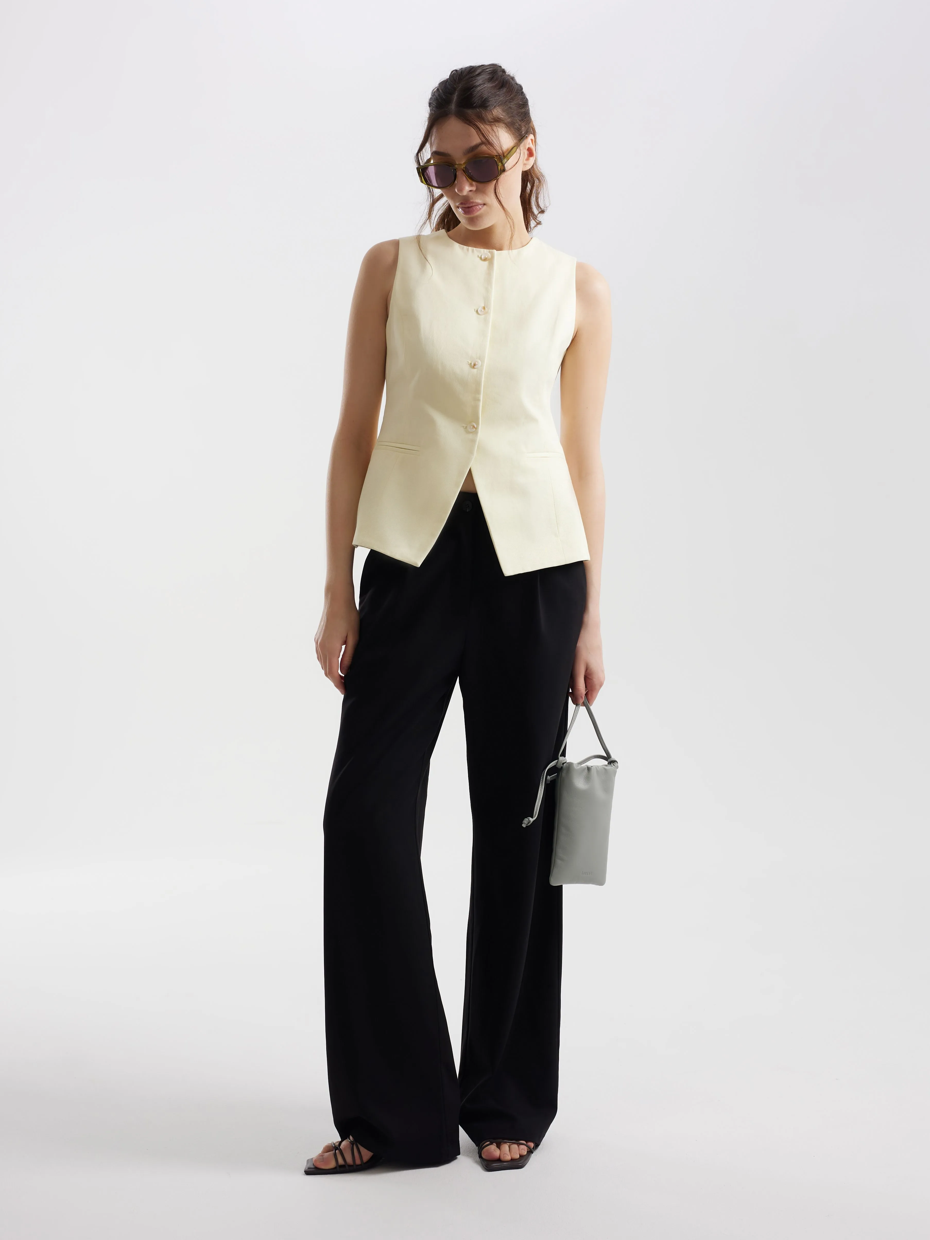 Однобортный жилет butter yellow из 100% хлопка , фотография 1
