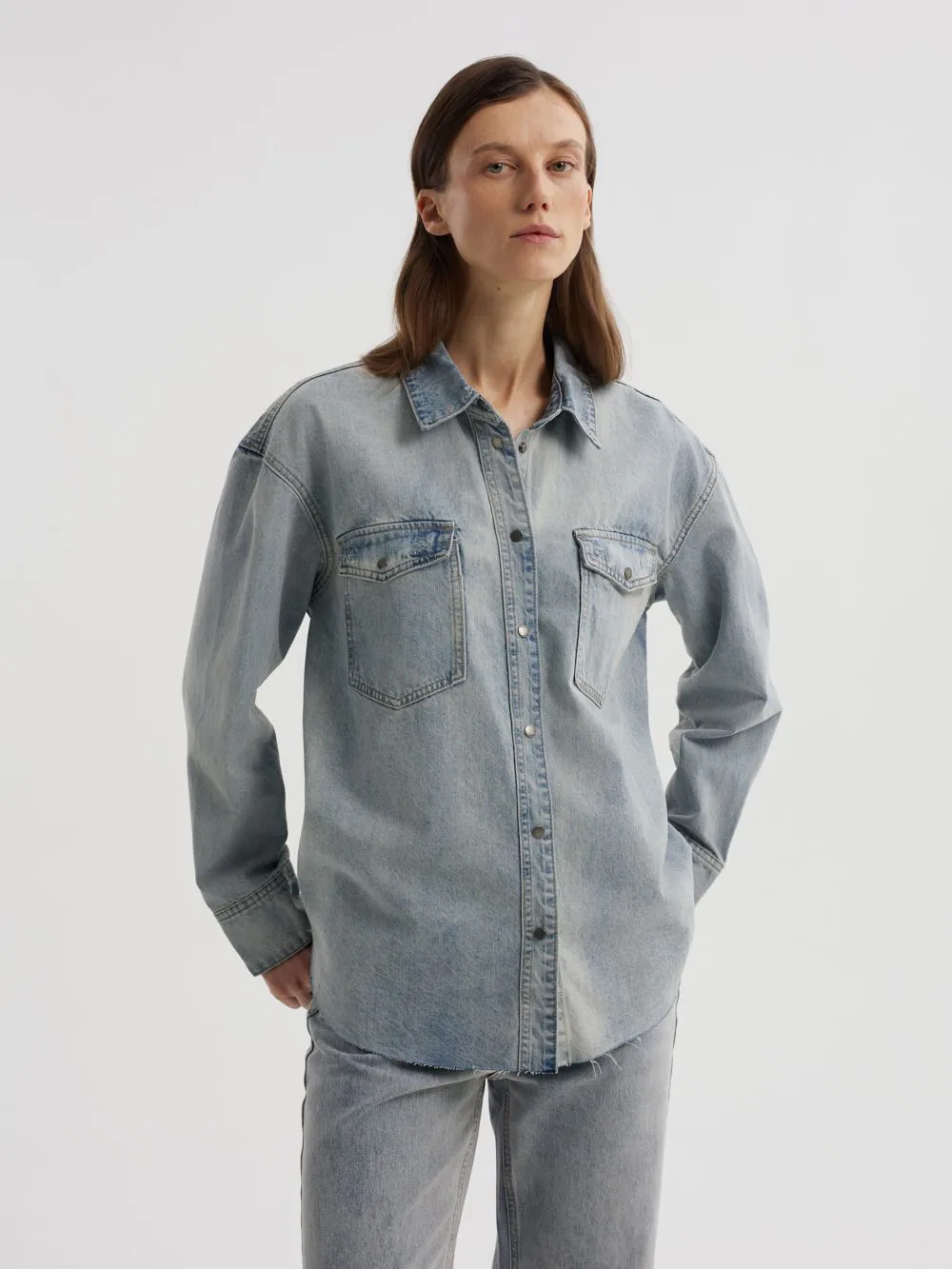  Джинсовая рубашка oversize, фотография 2